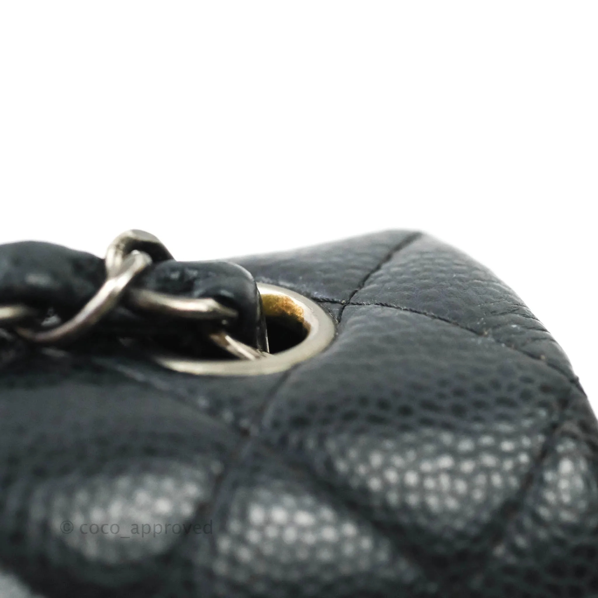 Chanel Quilted Mini Rectangular Very Dark Navy (Look Black) Caviar Ruthenium Hardware