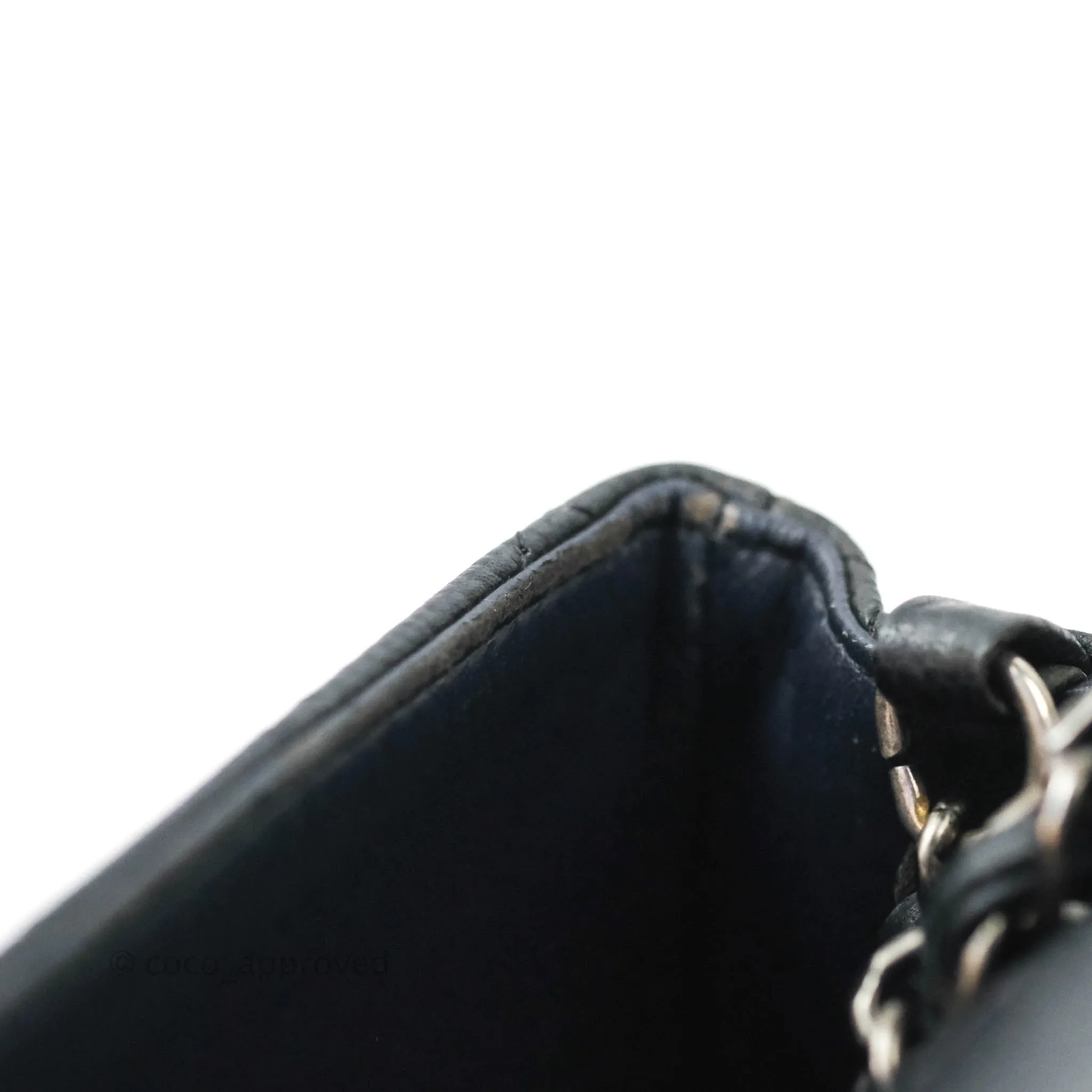 Chanel Quilted Mini Rectangular Very Dark Navy (Look Black) Caviar Ruthenium Hardware