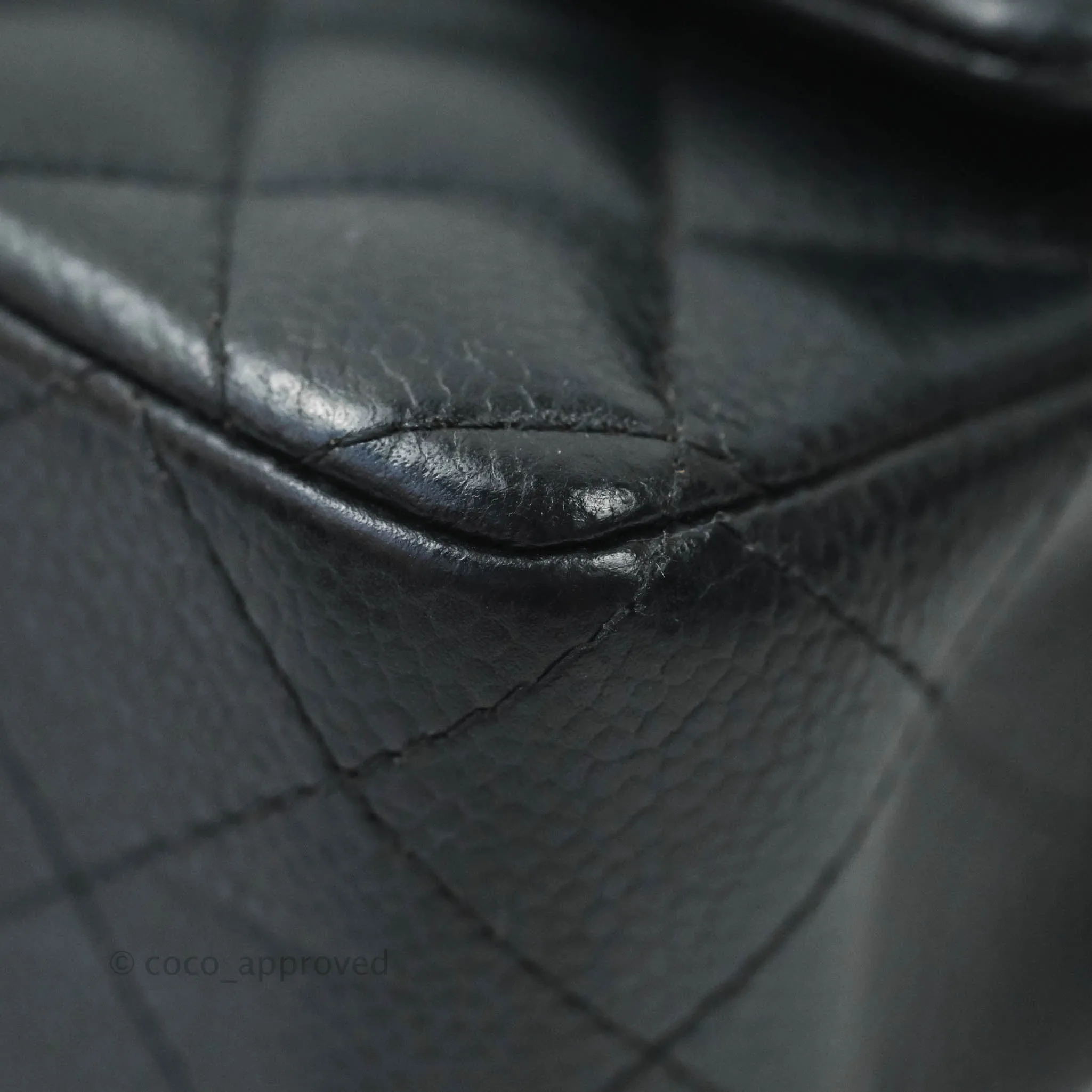 Chanel Quilted Mini Rectangular Very Dark Navy (Look Black) Caviar Ruthenium Hardware