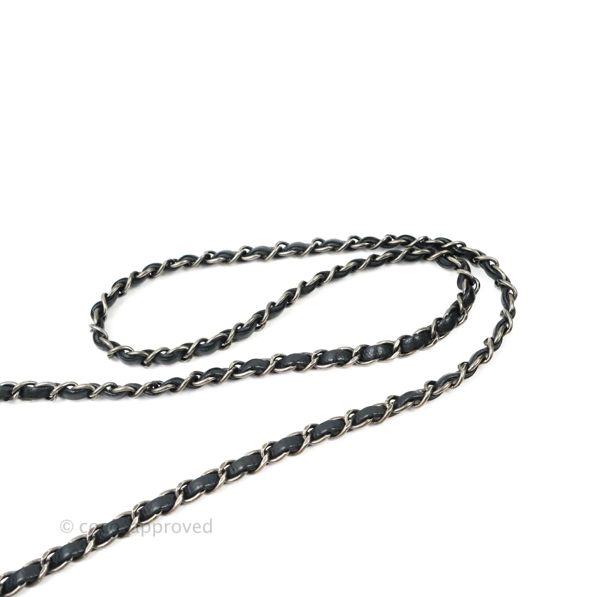 Chanel Quilted Mini Rectangular Very Dark Navy (Look Black) Caviar Ruthenium Hardware