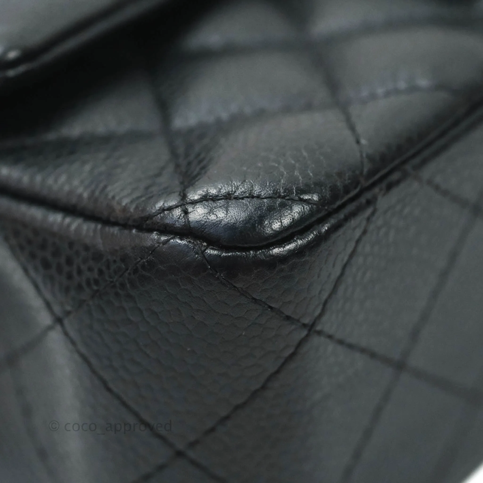 Chanel Quilted Mini Rectangular Very Dark Navy (Look Black) Caviar Ruthenium Hardware