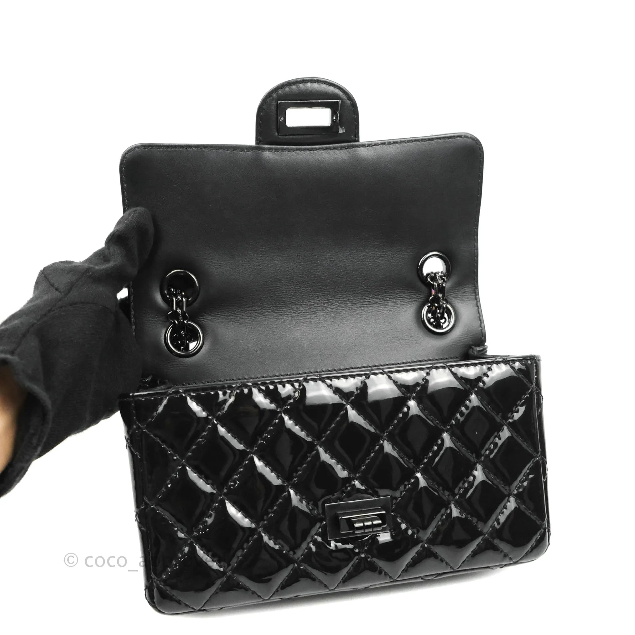 Chanel Quilted Mini Reissue 224 So Black Patent