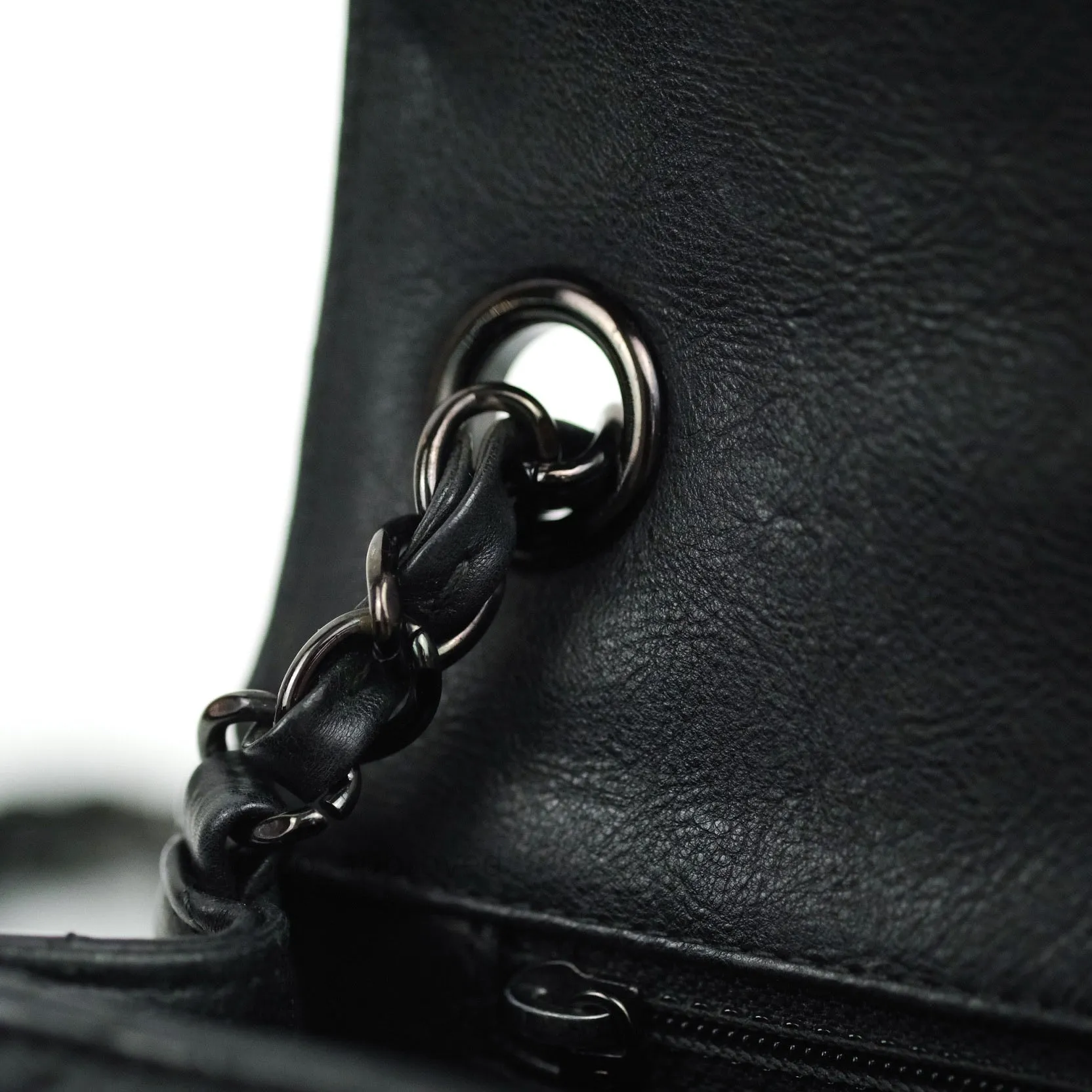 Chanel Quilted Mini Square Flap So Black Crumpled Calfskin