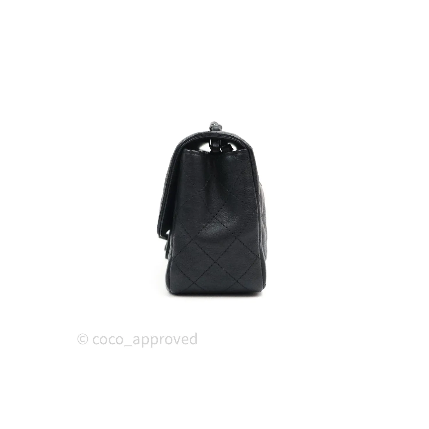 Chanel Quilted Mini Square Flap So Black Crumpled Calfskin