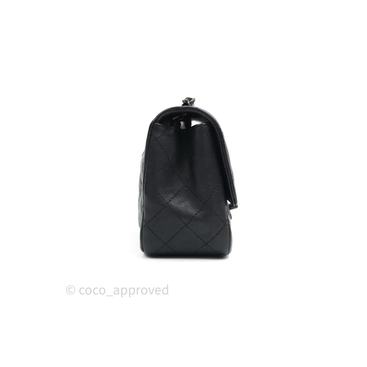 Chanel Quilted Mini Square Flap So Black Crumpled Calfskin