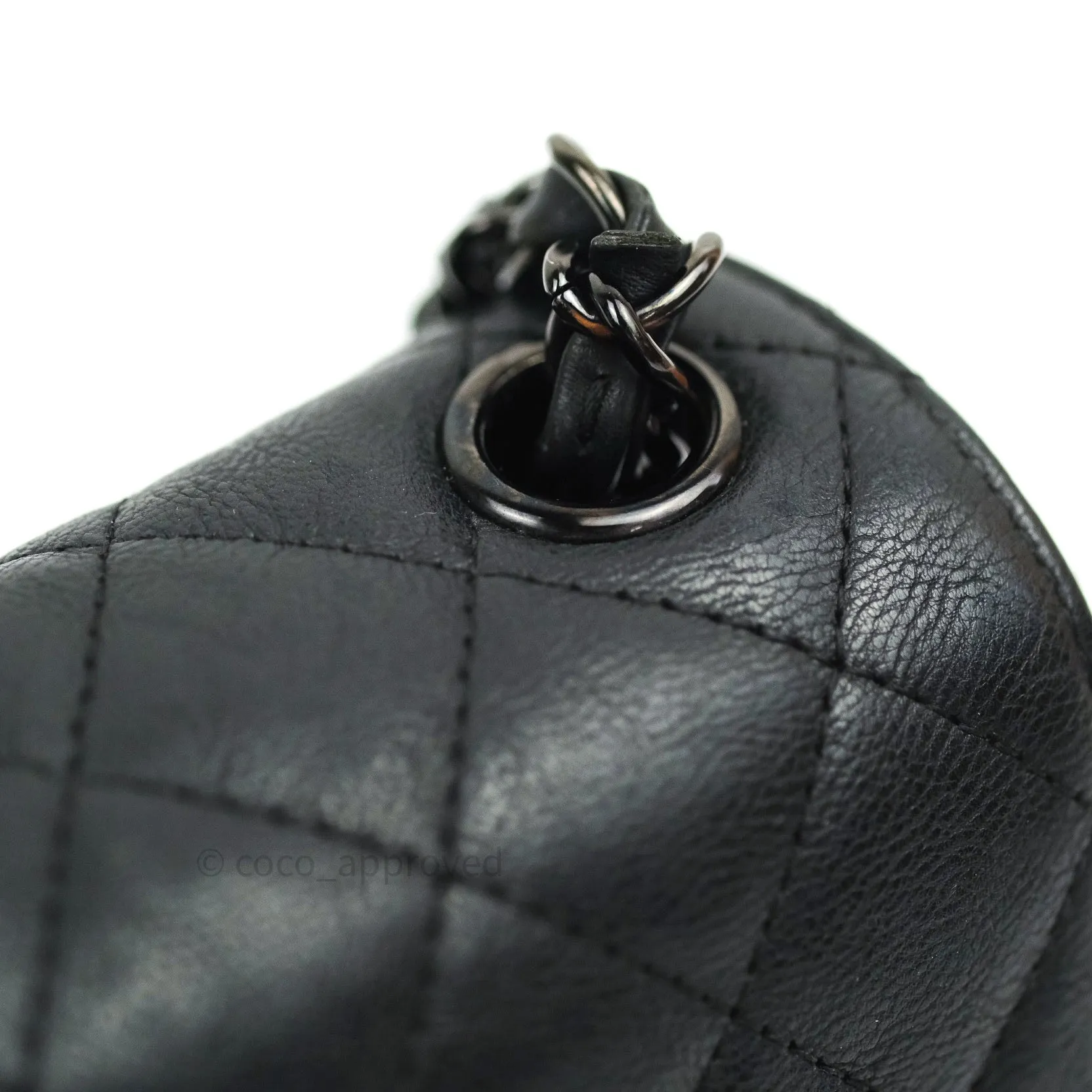 Chanel Quilted Mini Square Flap So Black Crumpled Calfskin