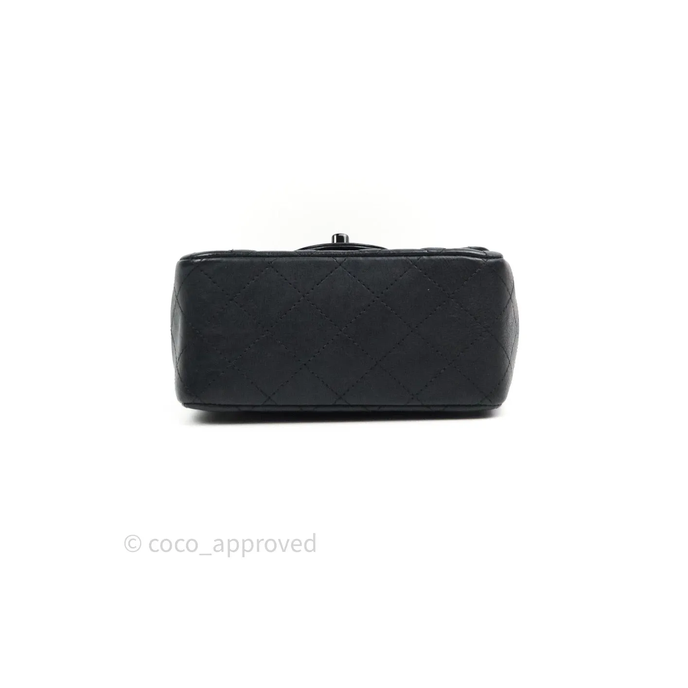 Chanel Quilted Mini Square Flap So Black Crumpled Calfskin