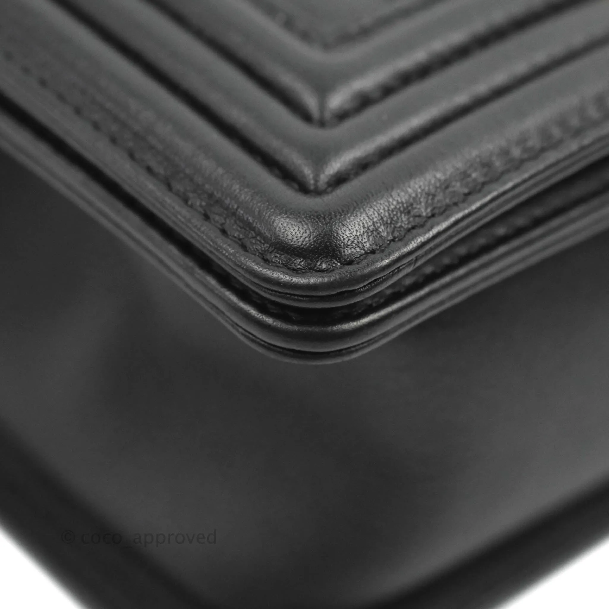 Chanel Quilted Small Boy Black Calfskin Aged Gold Hardware