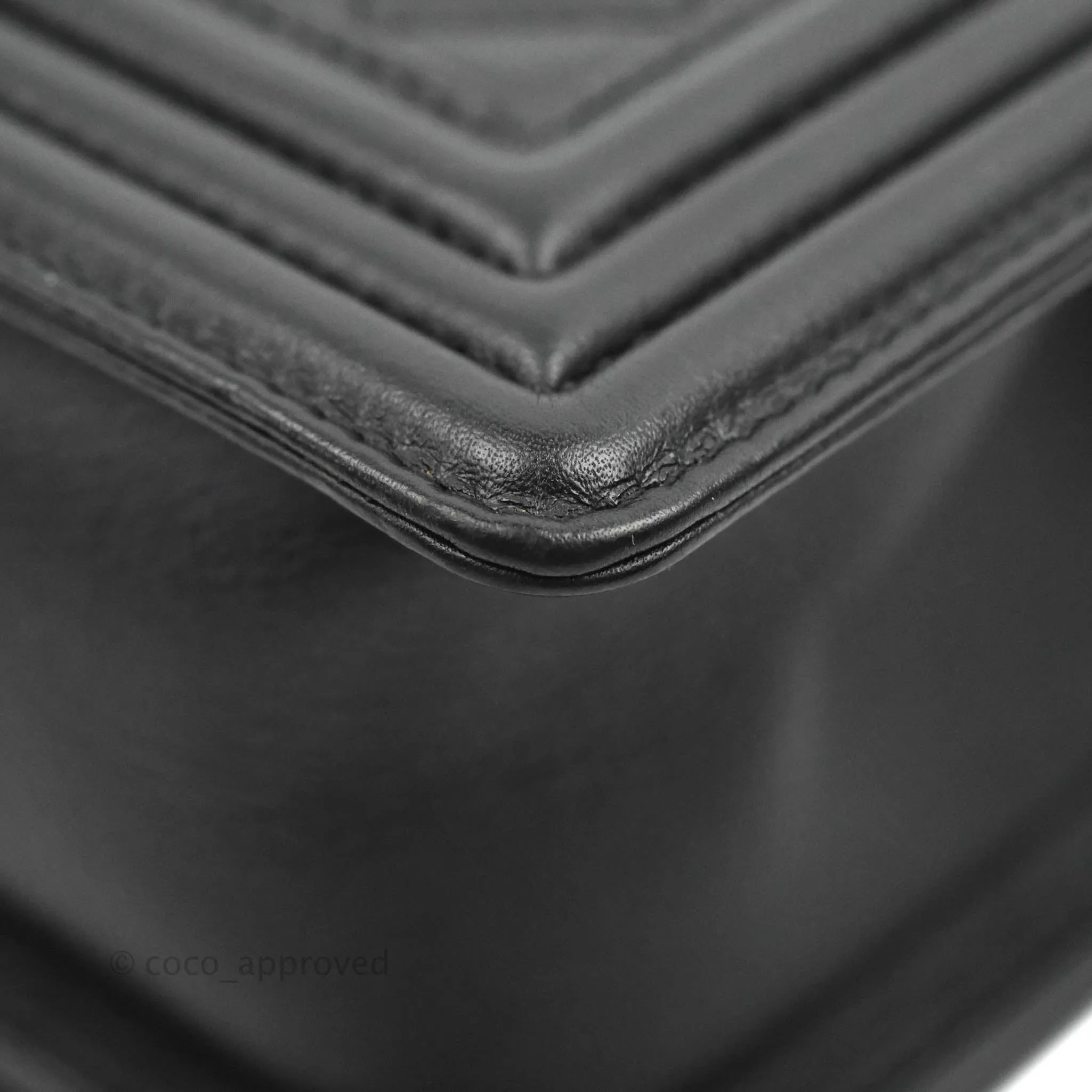 Chanel Quilted Small Boy Black Calfskin Aged Gold Hardware