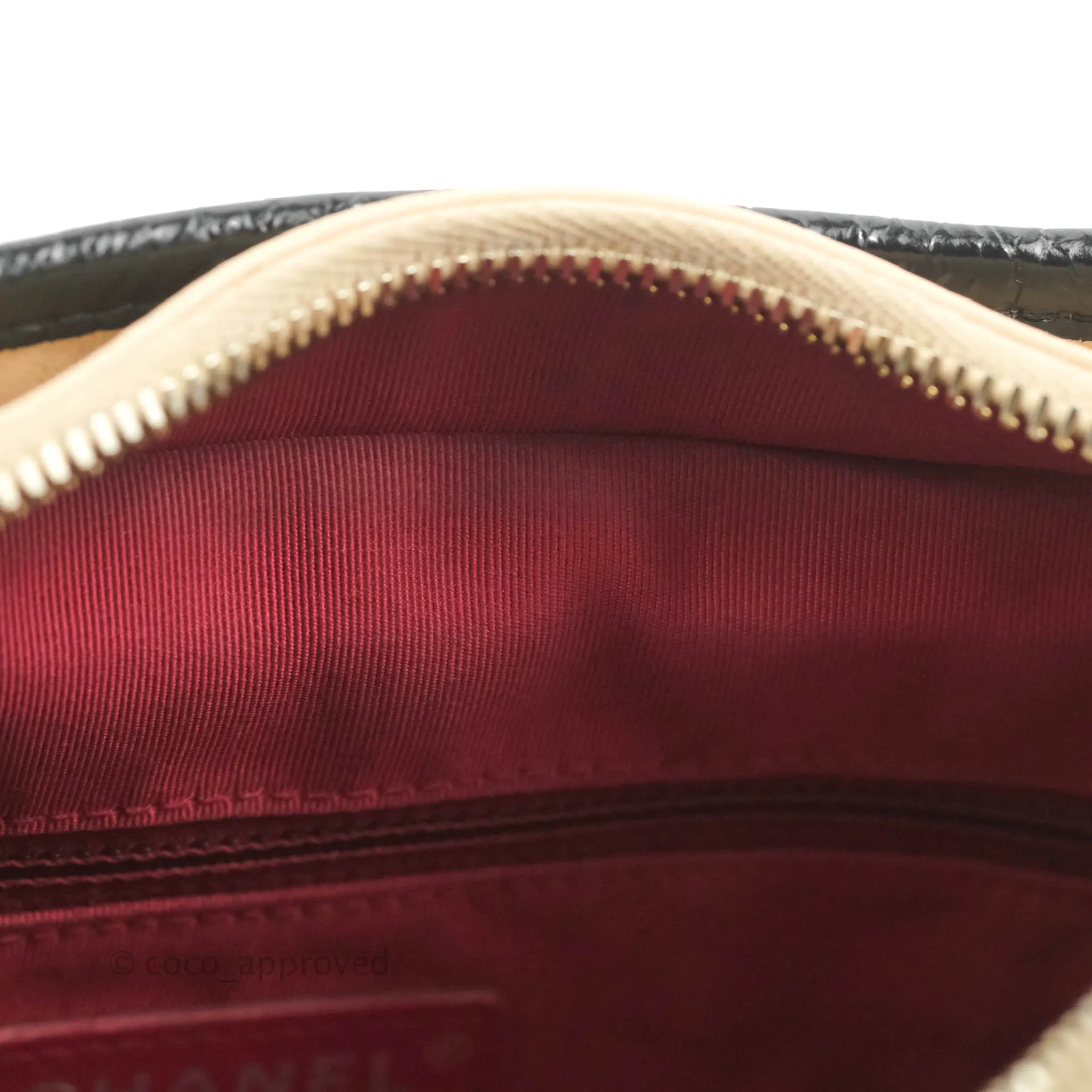 Chanel Quilted Small Gabrielle Hobo Black Beige Aged Calfskin