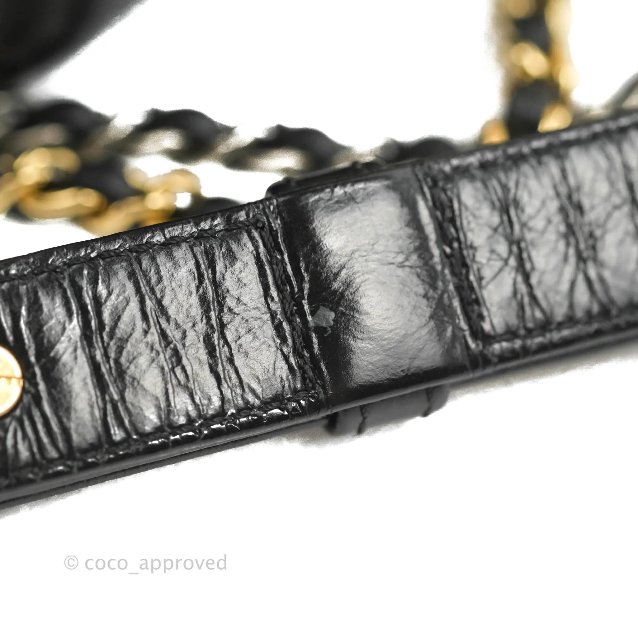 Chanel Quilted Small Gabrielle Hobo Black Beige Aged Calfskin