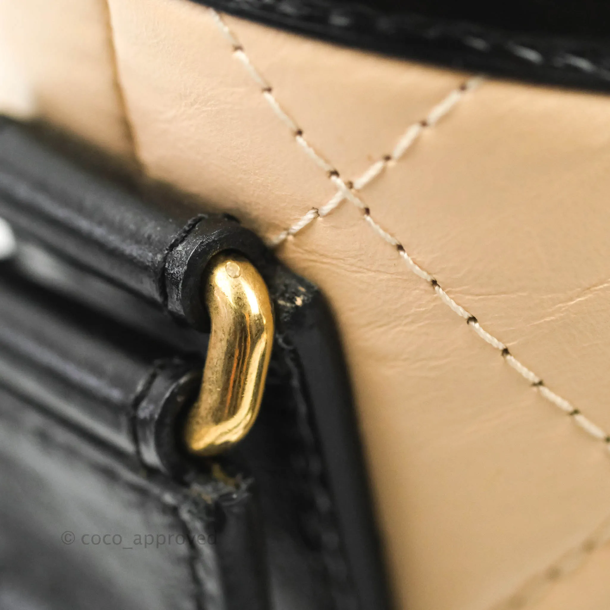 Chanel Quilted Small Gabrielle Hobo Black Beige Aged Calfskin