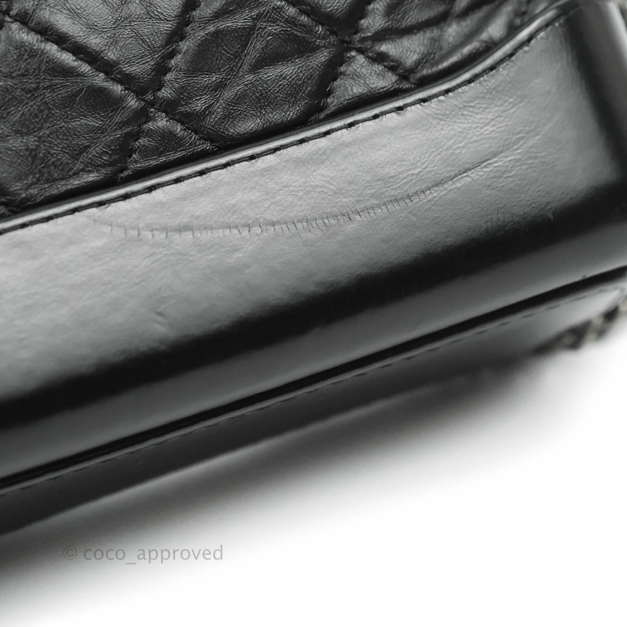 Chanel Quilted Small Gabrielle Hobo Black Calfskin Mixed Hardware
