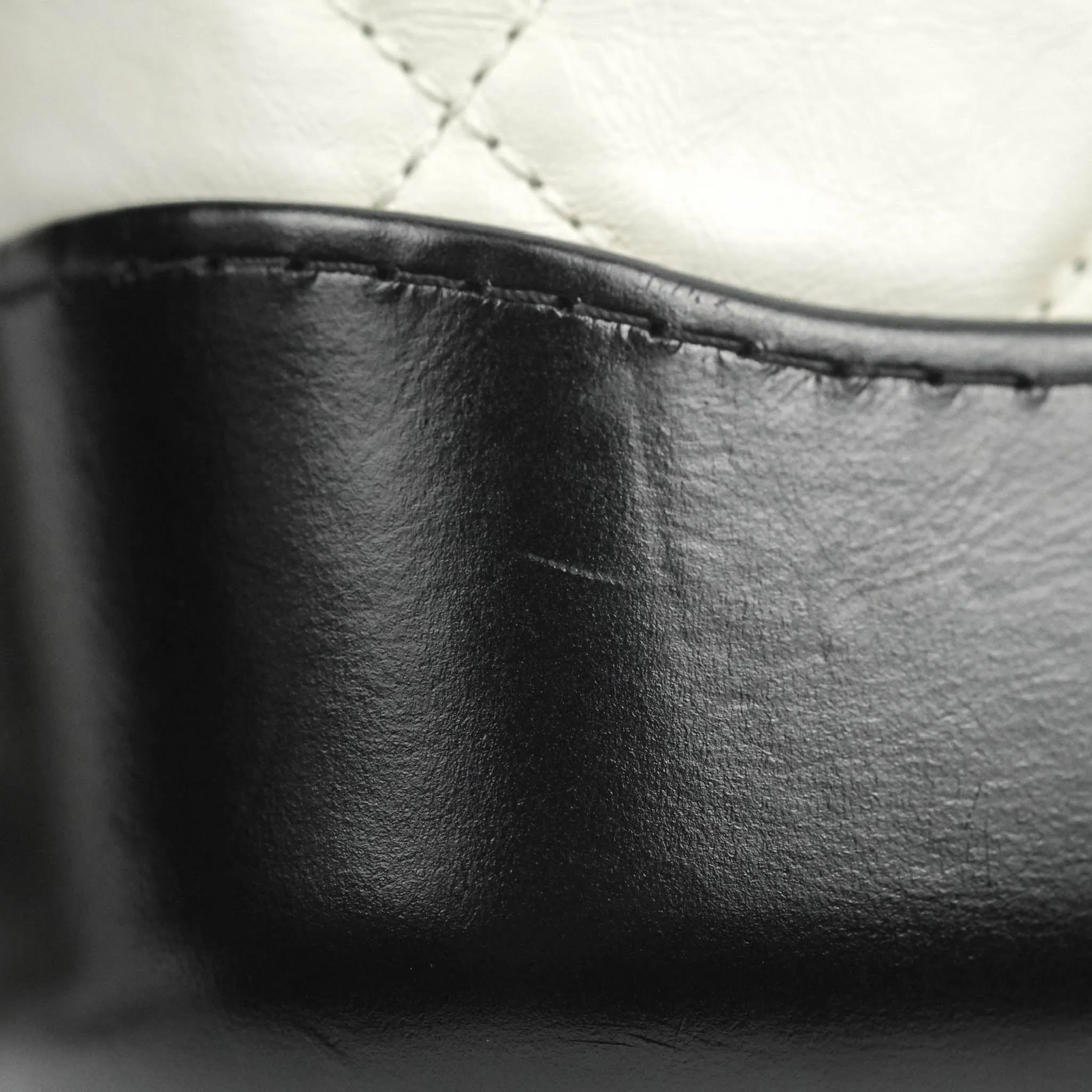 Chanel Quilted Small Gabrielle Hobo Black White Aged Calfskin