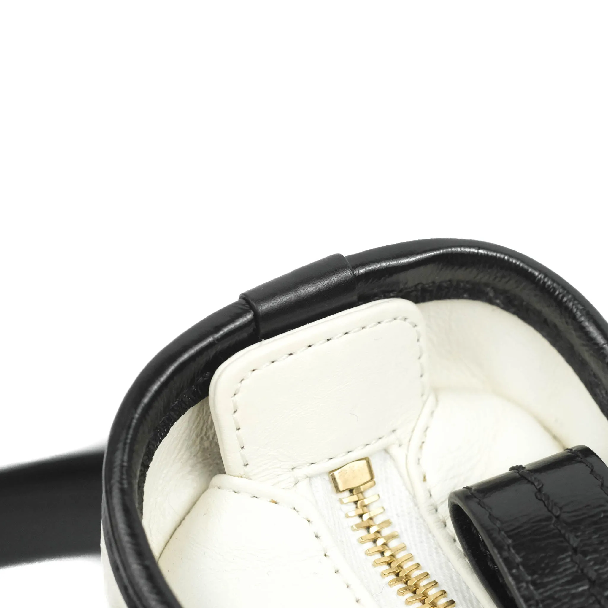 Chanel Quilted Small Gabrielle Hobo Black White Aged Calfskin