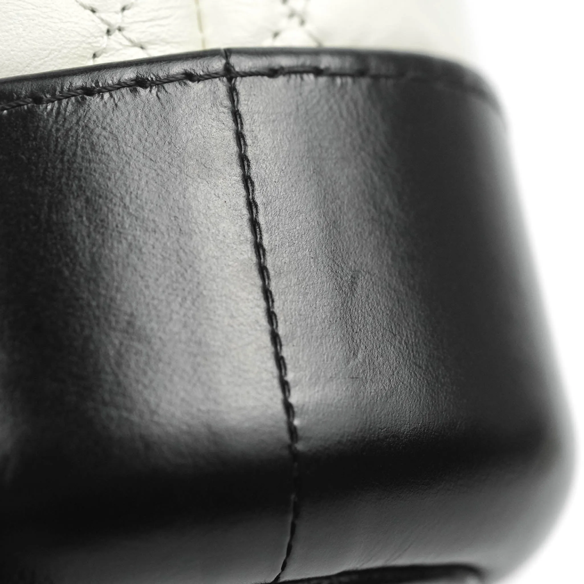 Chanel Quilted Small Gabrielle Hobo Black White Aged Calfskin