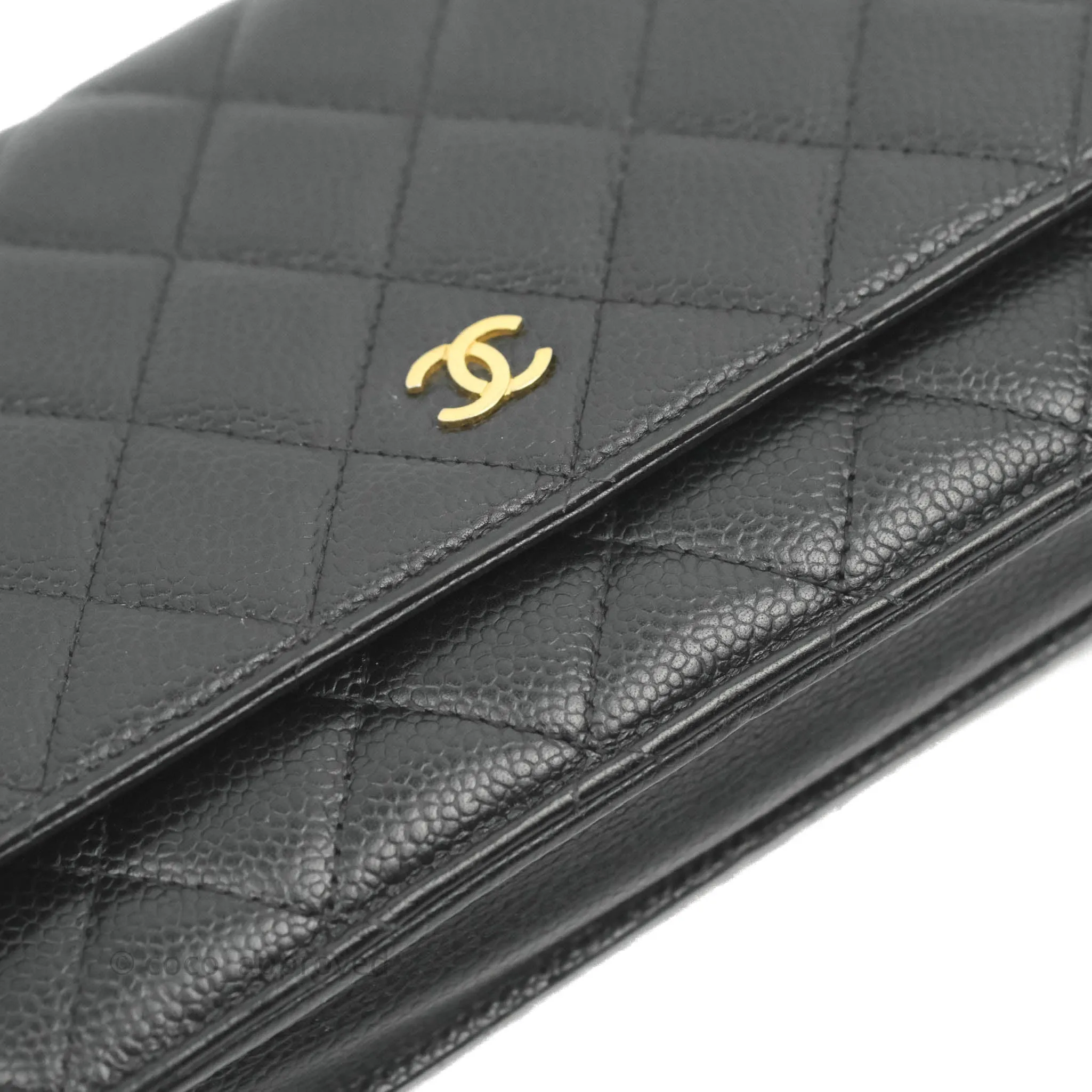 Chanel Quilted Wallet on Chain WOC Black Caviar Gold Hardware