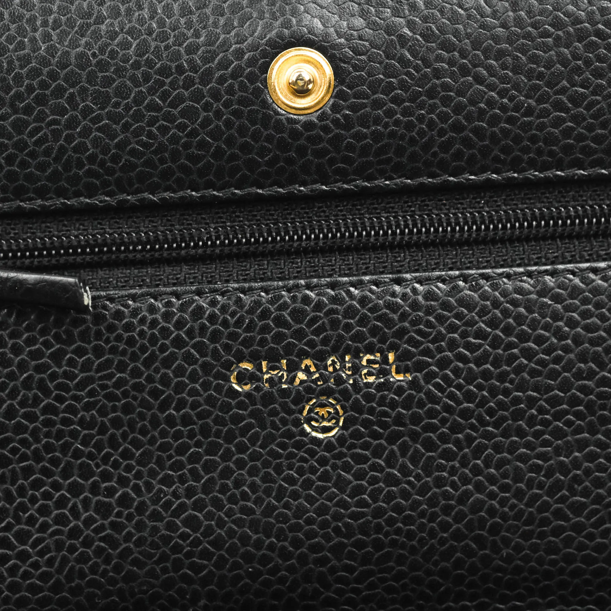 Chanel Quilted Wallet on Chain WOC Black Caviar Gold Hardware
