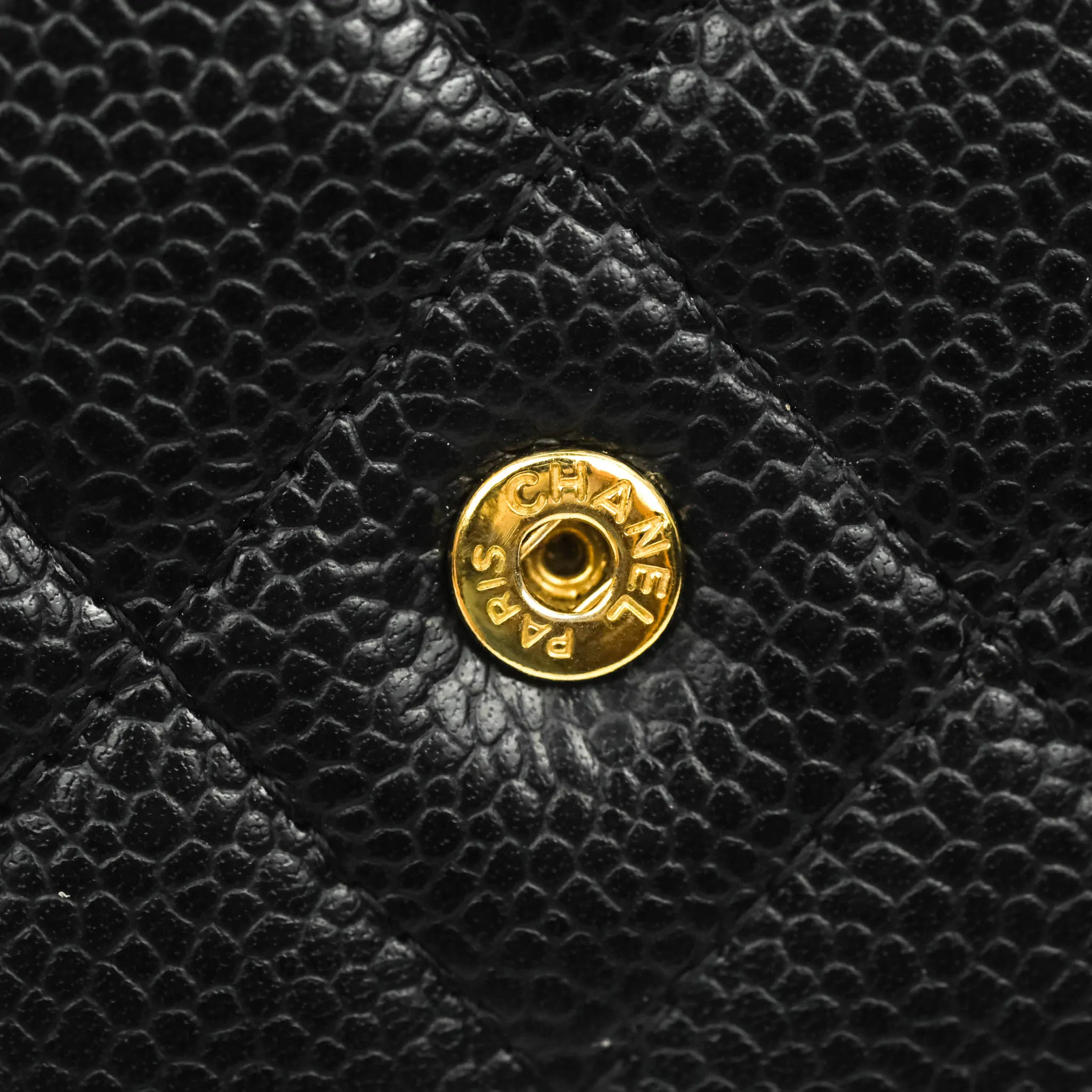 Chanel Quilted Wallet on Chain WOC Black Caviar Gold Hardware