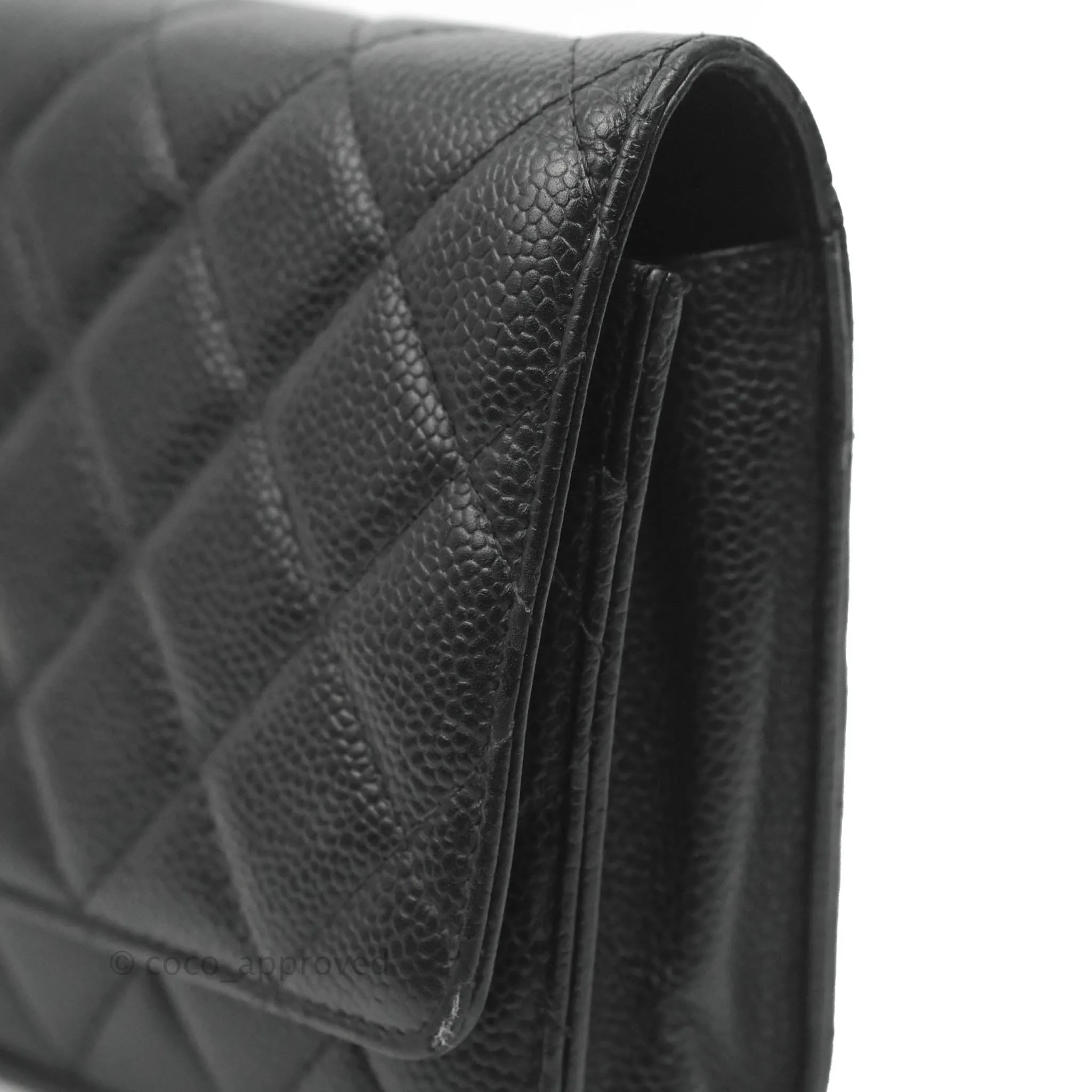 Chanel Quilted Wallet on Chain WOC Black Caviar Gold Hardware