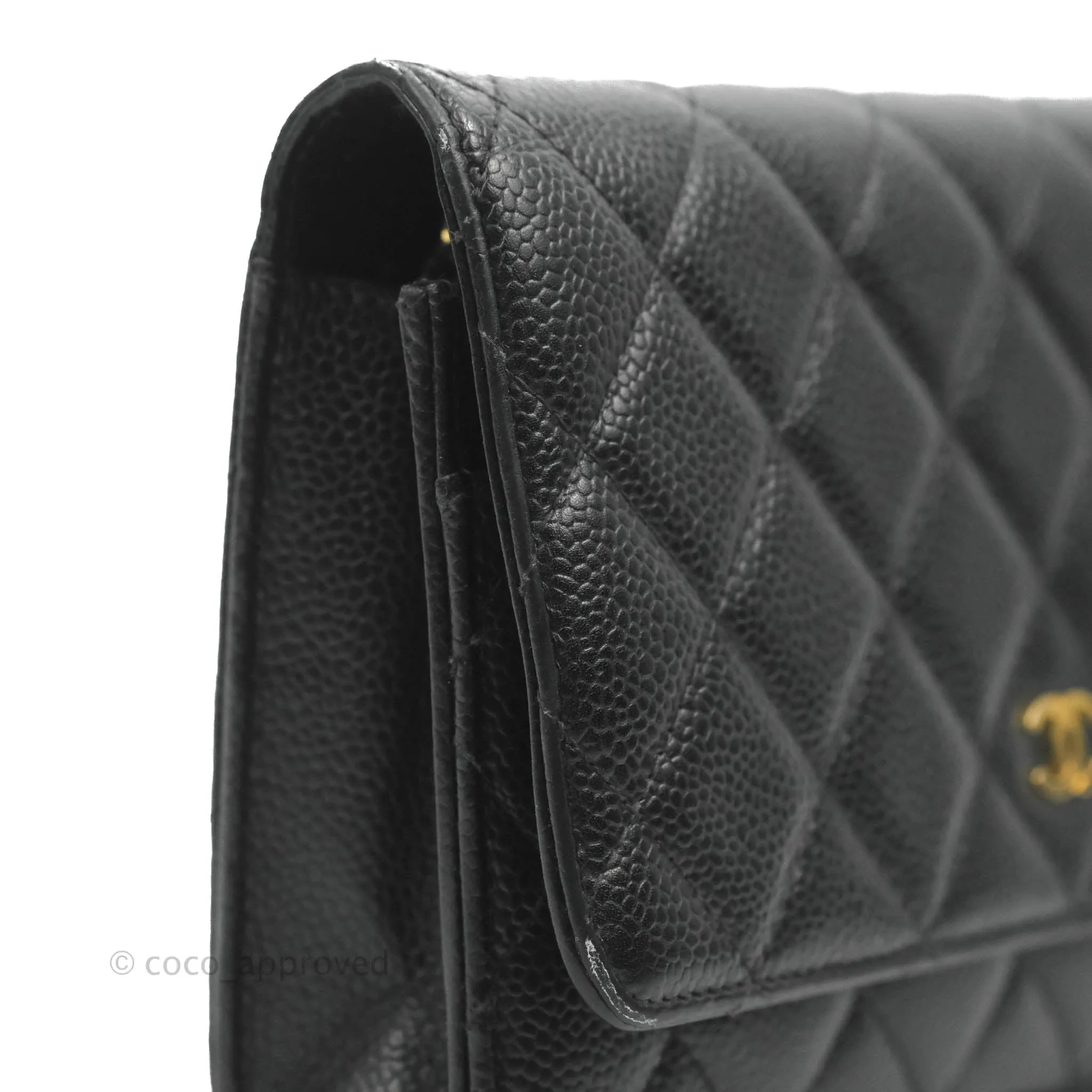 Chanel Quilted Wallet on Chain WOC Black Caviar Gold Hardware