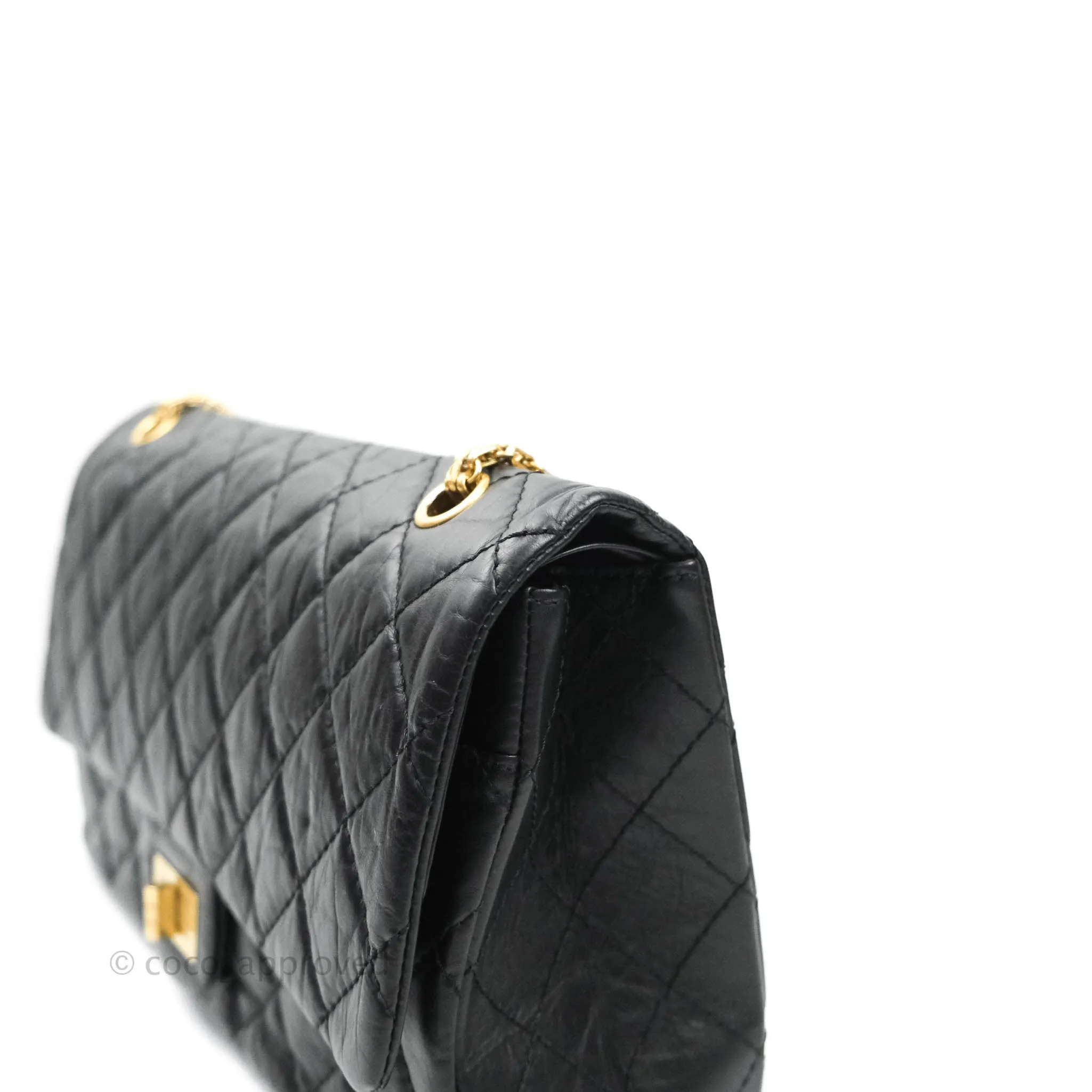 Chanel Reissue Quilted Aged Calfskin Black Aged Gold Hardware 227