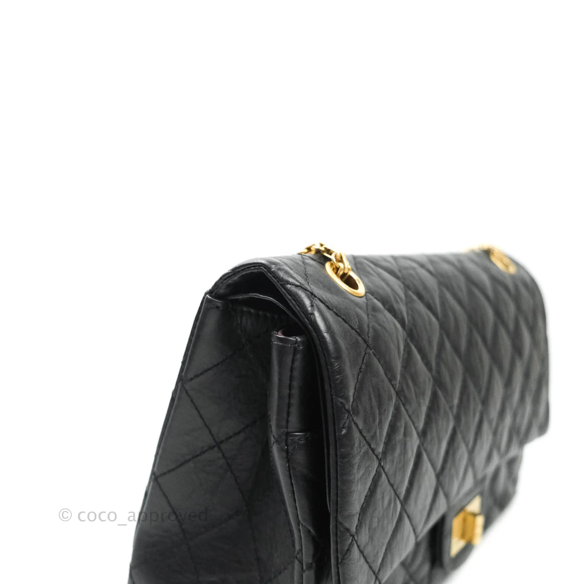 Chanel Reissue Quilted Aged Calfskin Black Aged Gold Hardware 227
