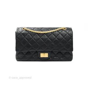 Chanel Reissue Quilted Aged Calfskin Black Aged Gold Hardware 227