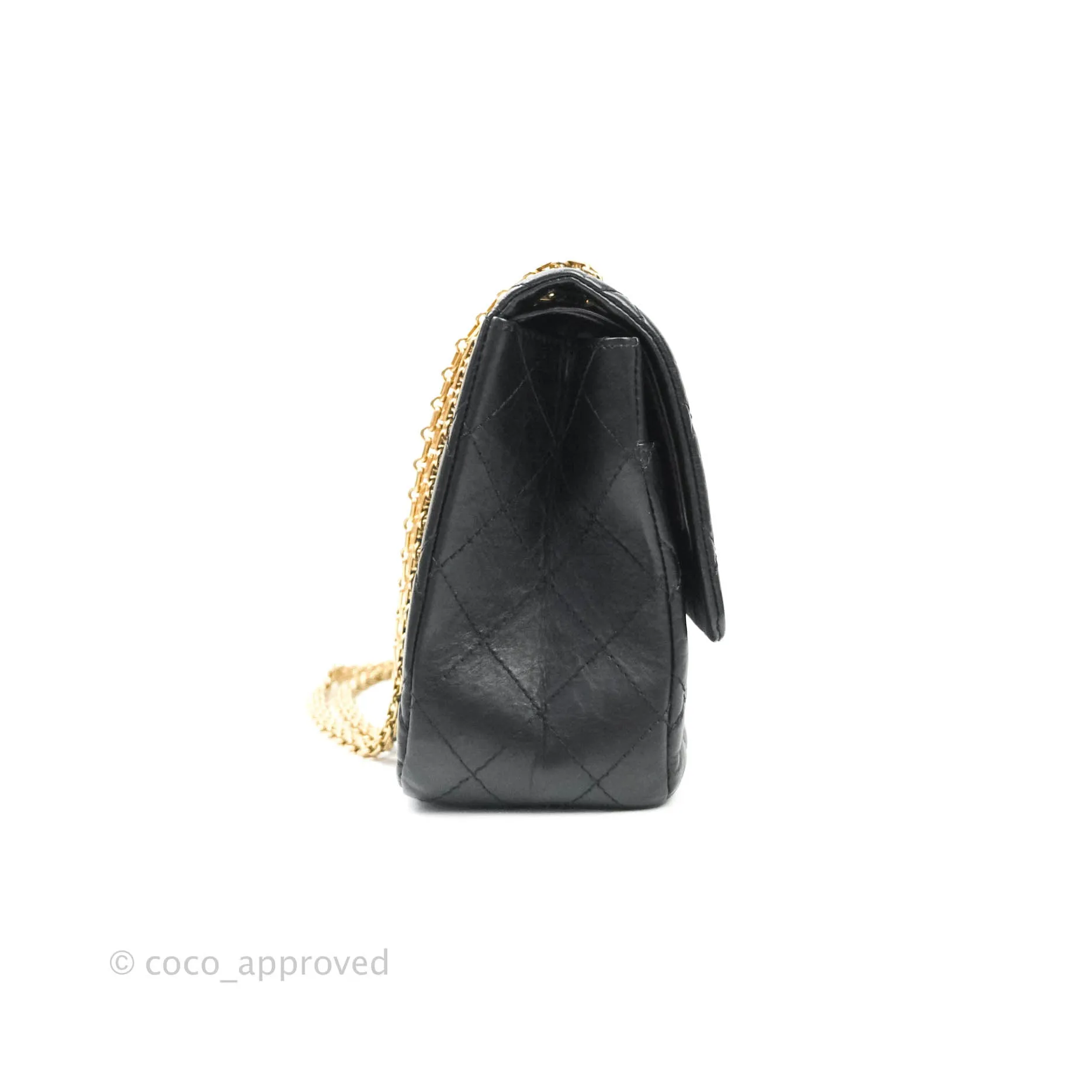 Chanel Reissue Quilted Aged Calfskin Black Aged Gold Hardware 227