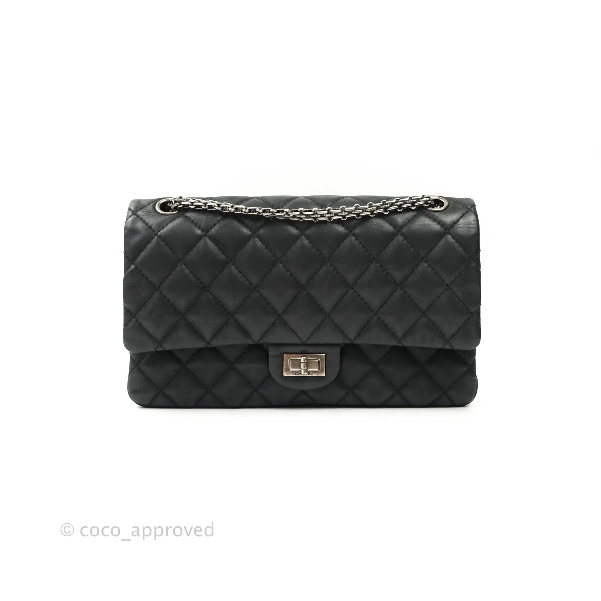 Chanel Reissue Quilted Aged Calfskin Black Ruthenium Hardware 226
