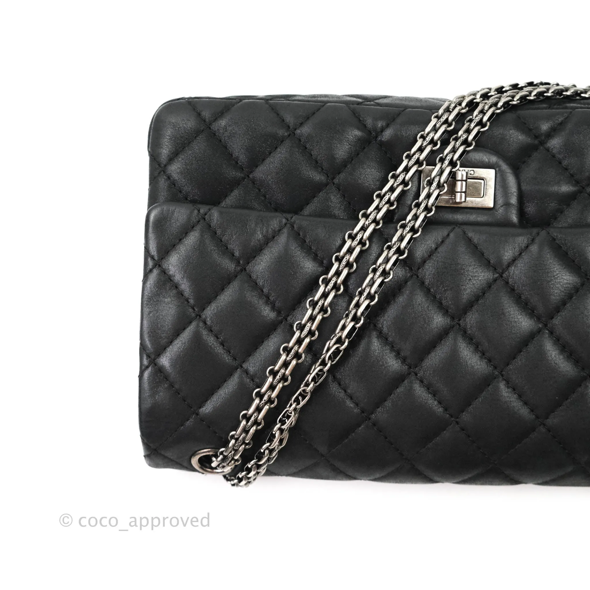 Chanel Reissue Quilted Aged Calfskin Black Ruthenium Hardware 226