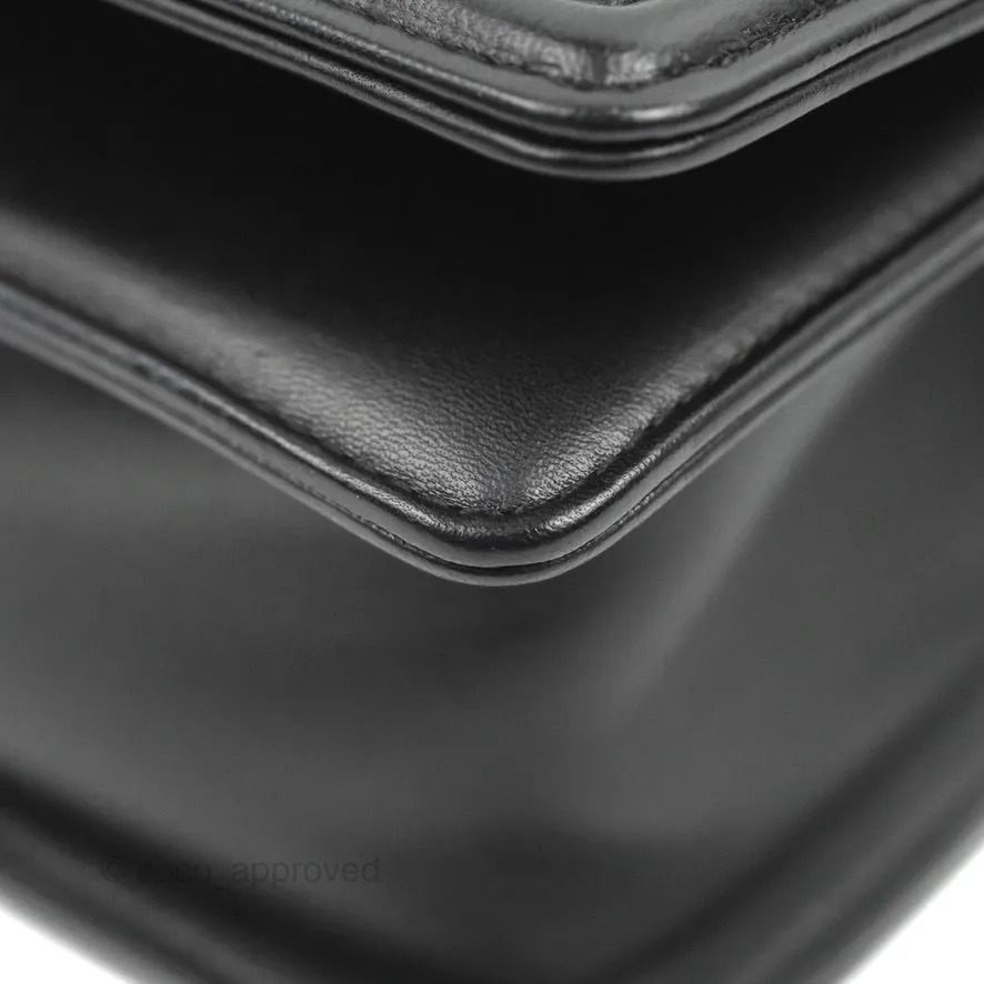 Chanel Small Boy Black Lambskin Aged Gold Hardware