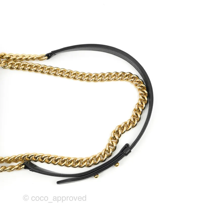 Chanel Small Boy Black Lambskin Aged Gold Hardware
