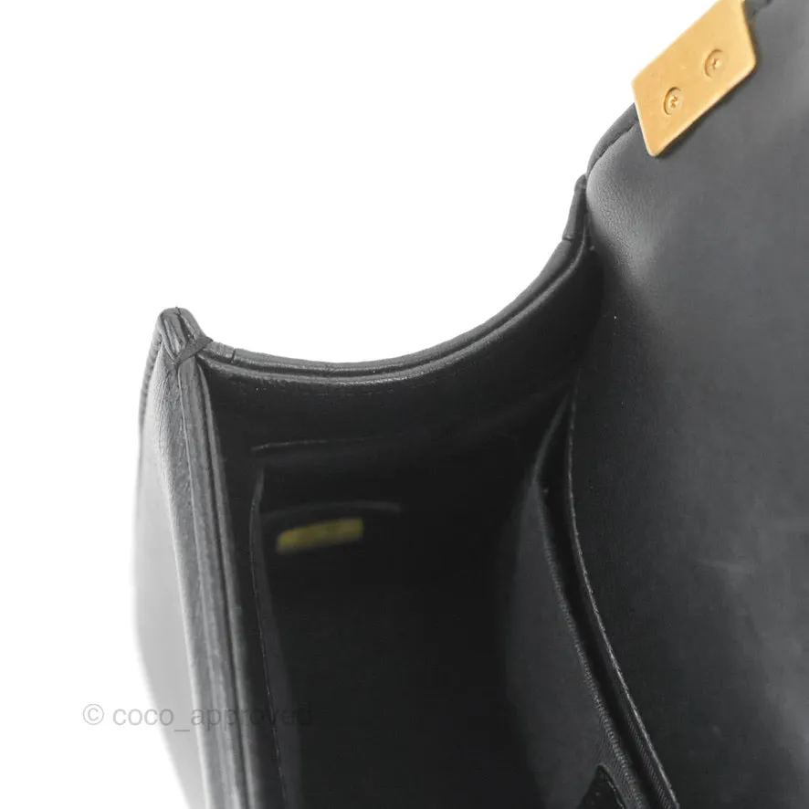 Chanel Small Boy Black Lambskin Aged Gold Hardware