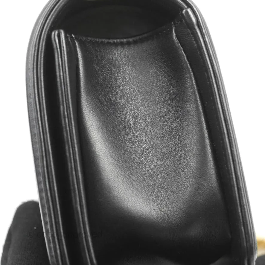 Chanel Small Boy Black Lambskin Aged Gold Hardware