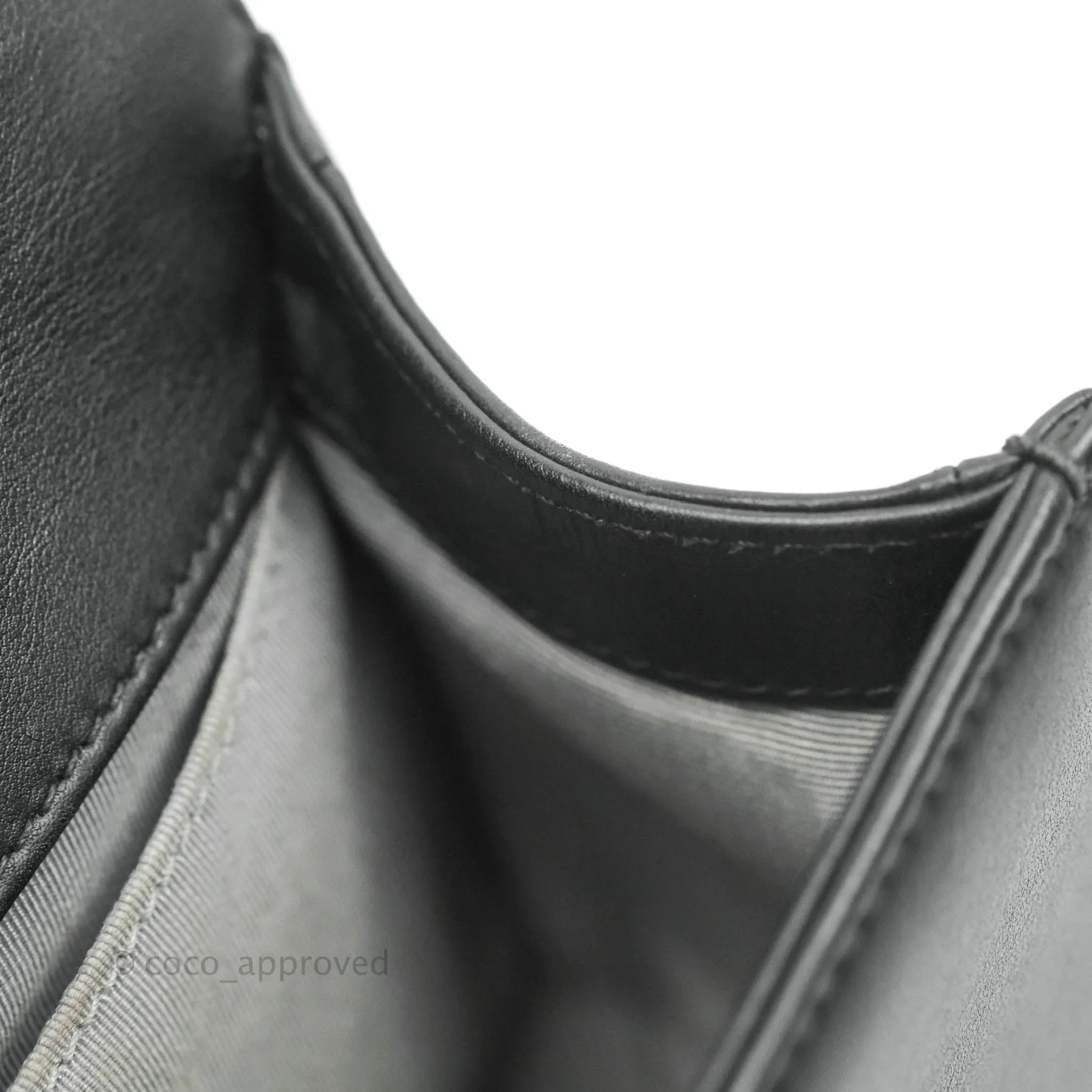 Chanel Small Chevron Boy Black Calfskin Ruthenium Hardware