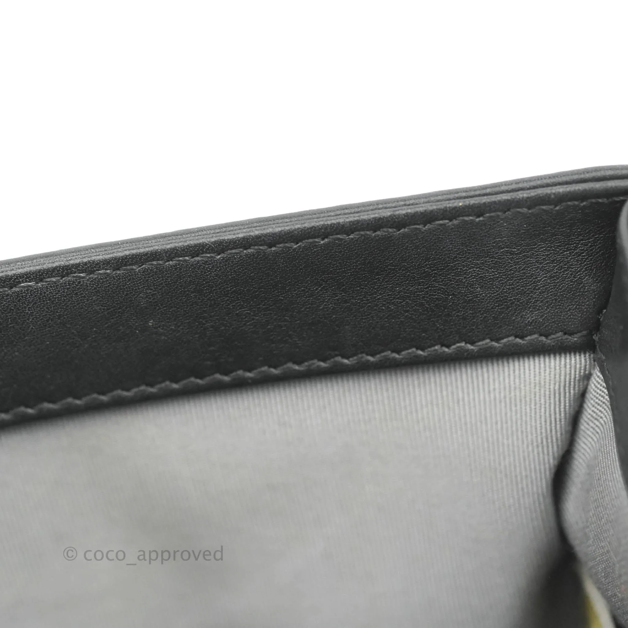 Chanel Small Chevron Boy Black Calfskin Ruthenium Hardware