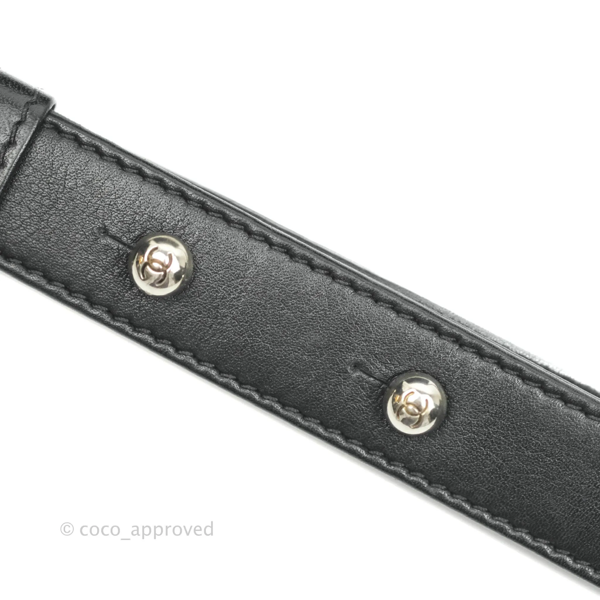 Chanel Small Chevron Boy Black Calfskin Ruthenium Hardware