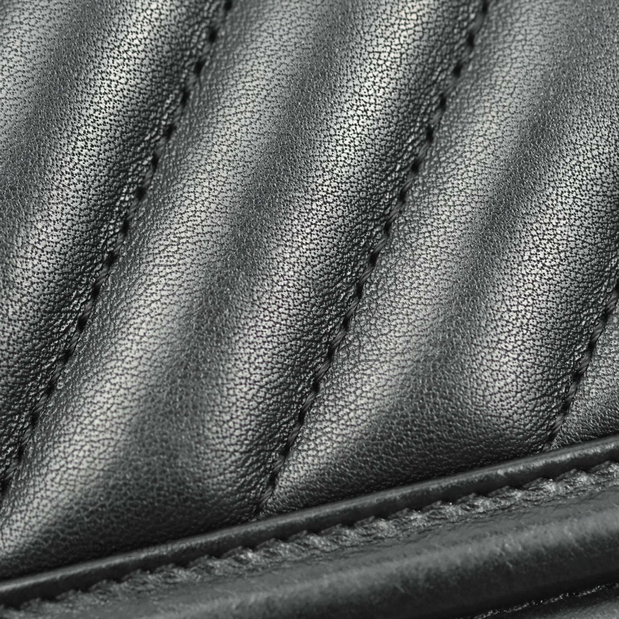 Chanel Small Chevron Boy Black Calfskin Ruthenium Hardware