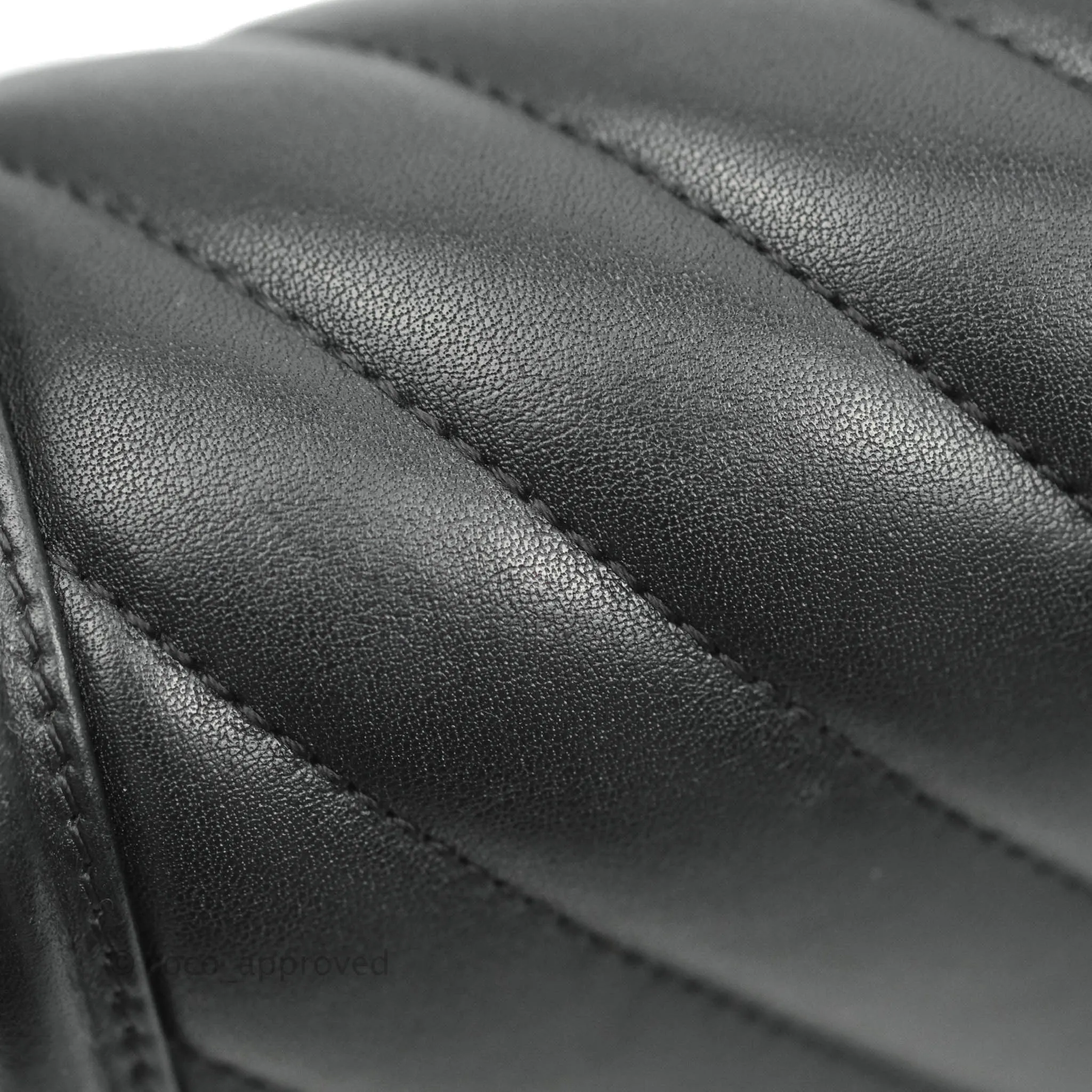 Chanel Small Chevron Boy Black Calfskin Ruthenium Hardware
