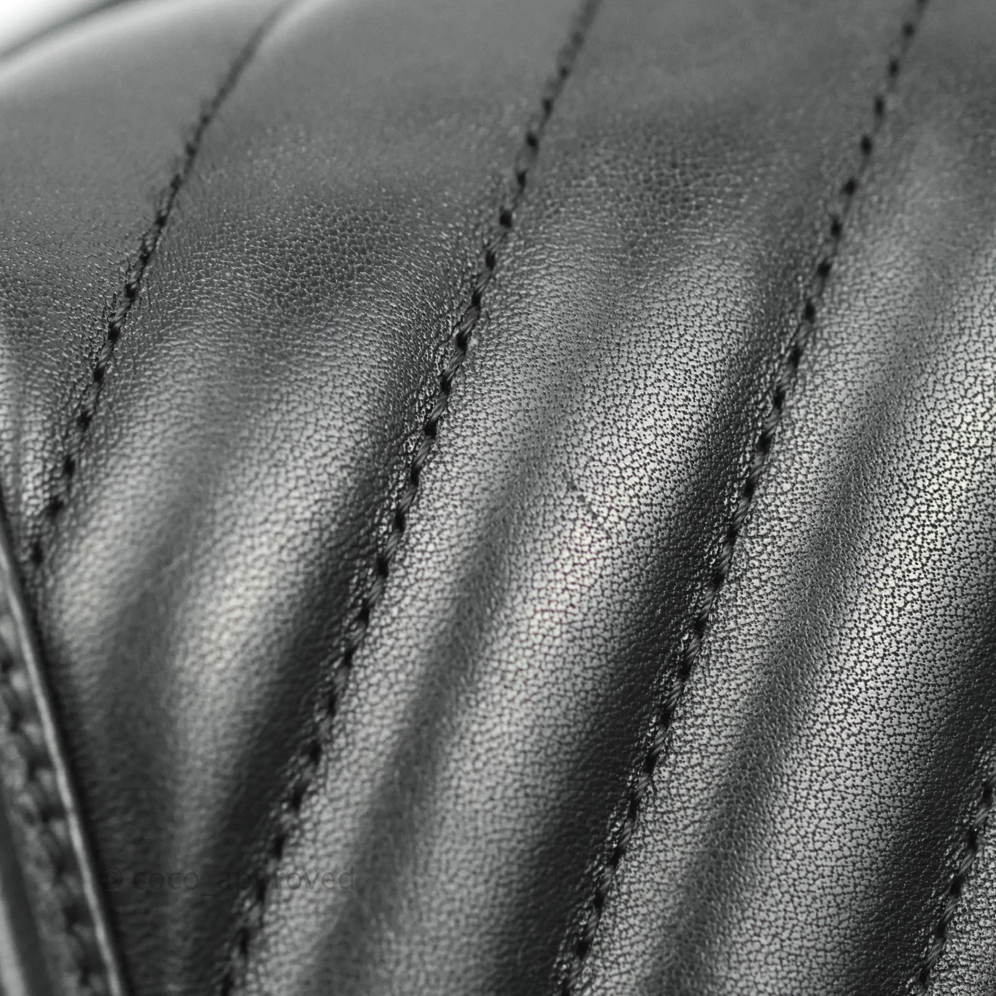 Chanel Small Chevron Boy Black Calfskin Ruthenium Hardware