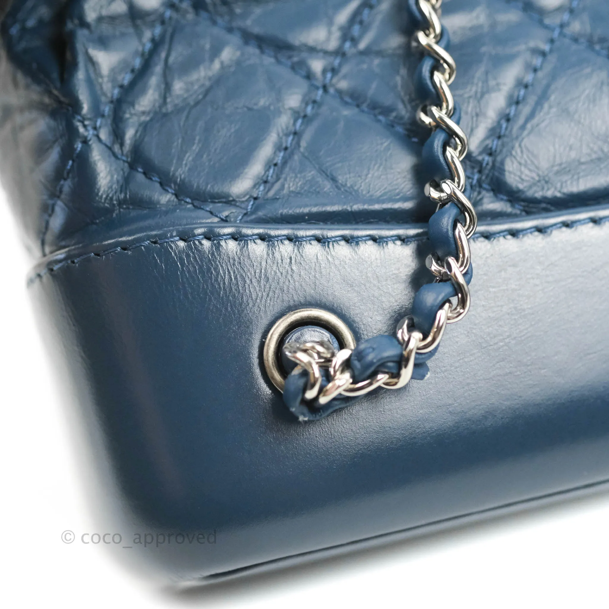 Chanel Small Gabrielle Backpack Navy Aged Calfskin