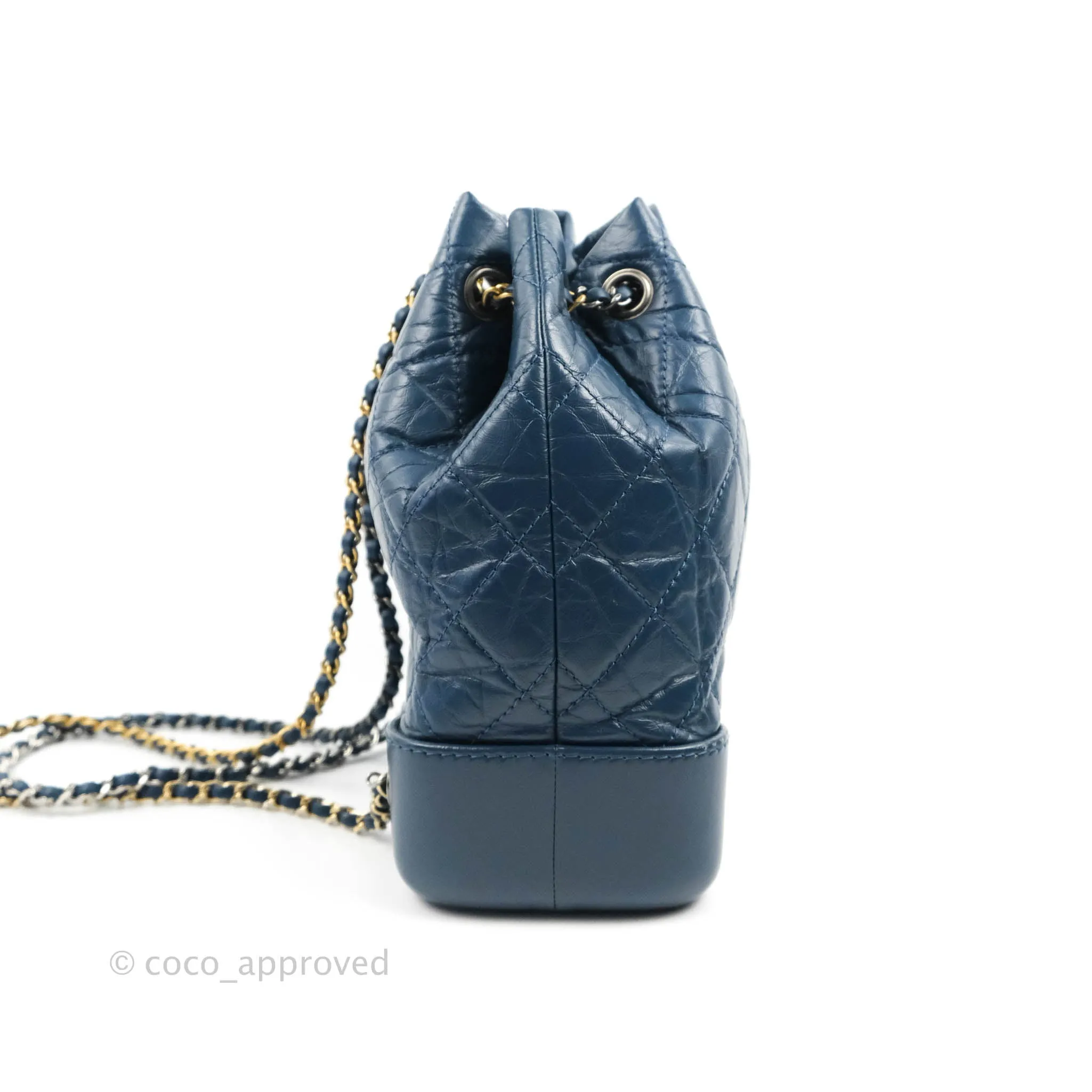 Chanel Small Gabrielle Backpack Navy Aged Calfskin
