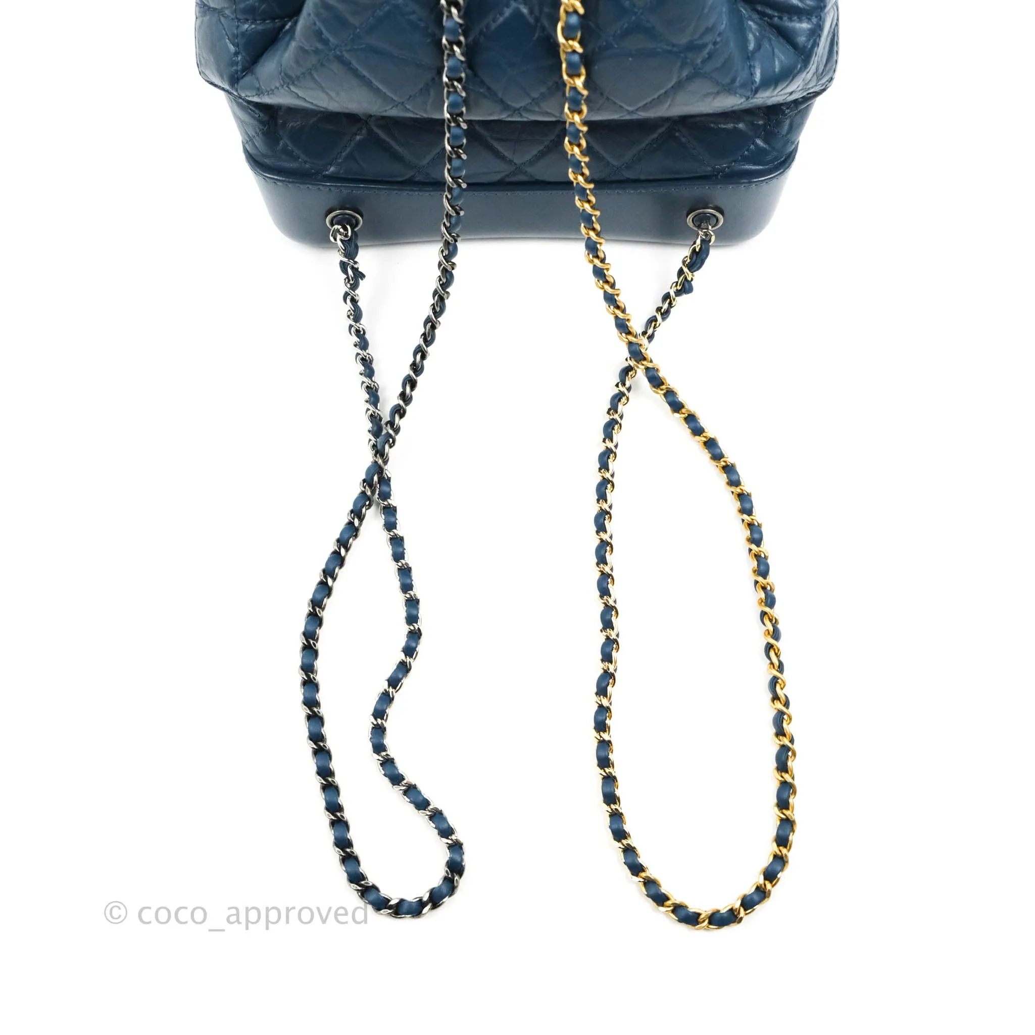 Chanel Small Gabrielle Backpack Navy Aged Calfskin