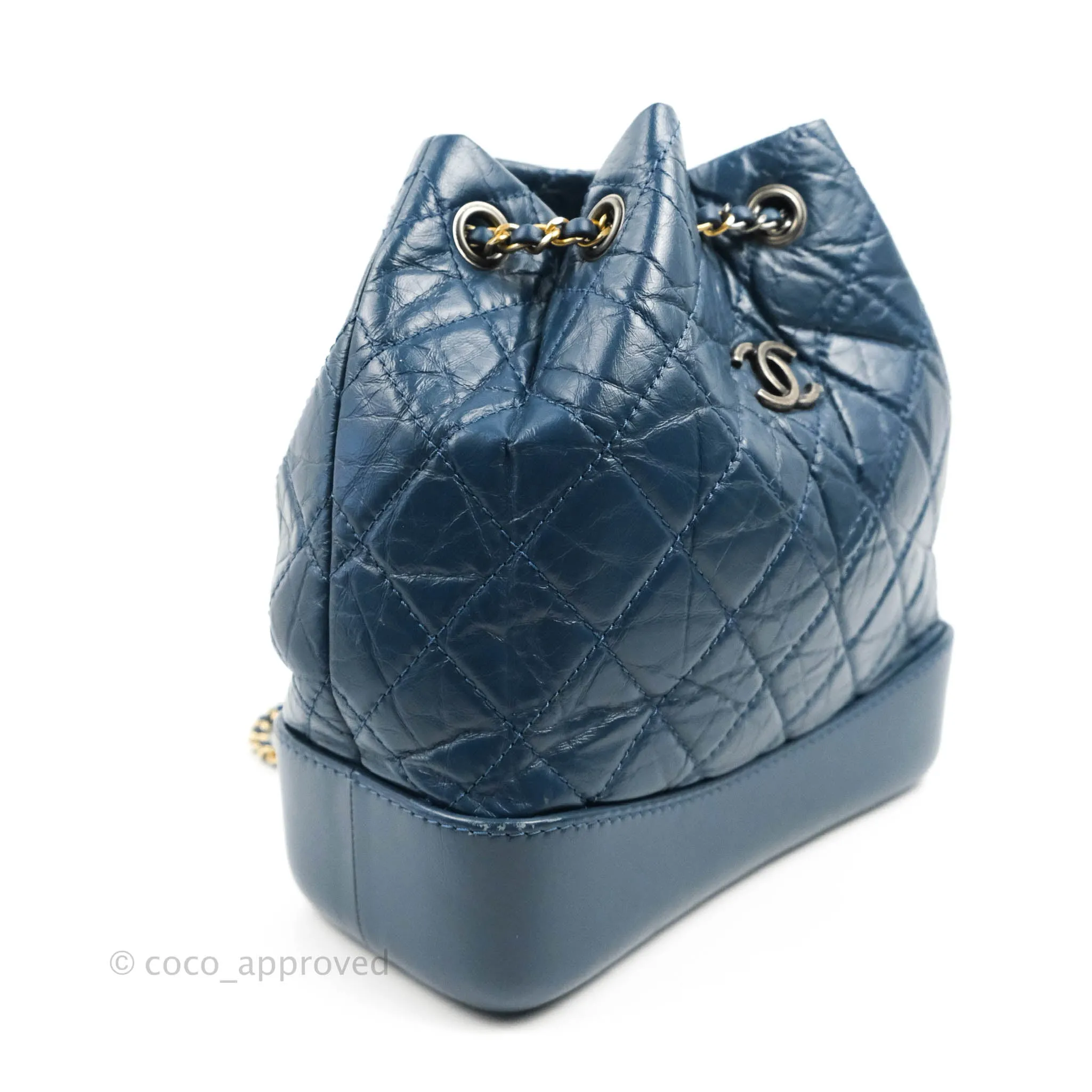 Chanel Small Gabrielle Backpack Navy Aged Calfskin