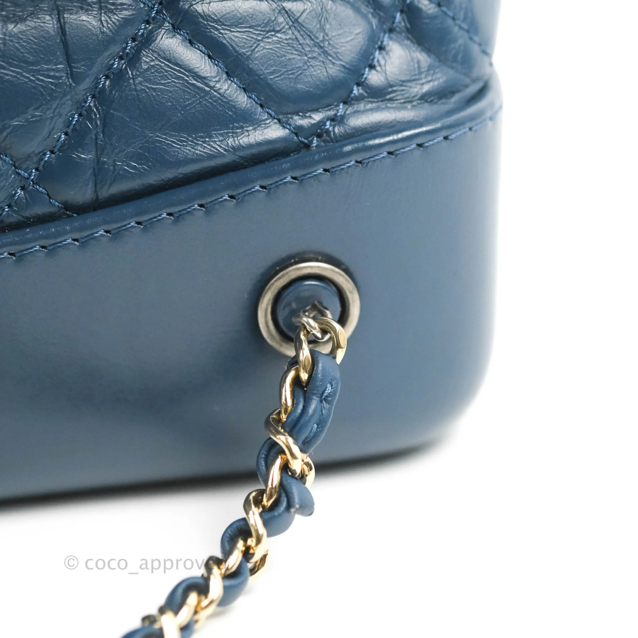 Chanel Small Gabrielle Backpack Navy Aged Calfskin