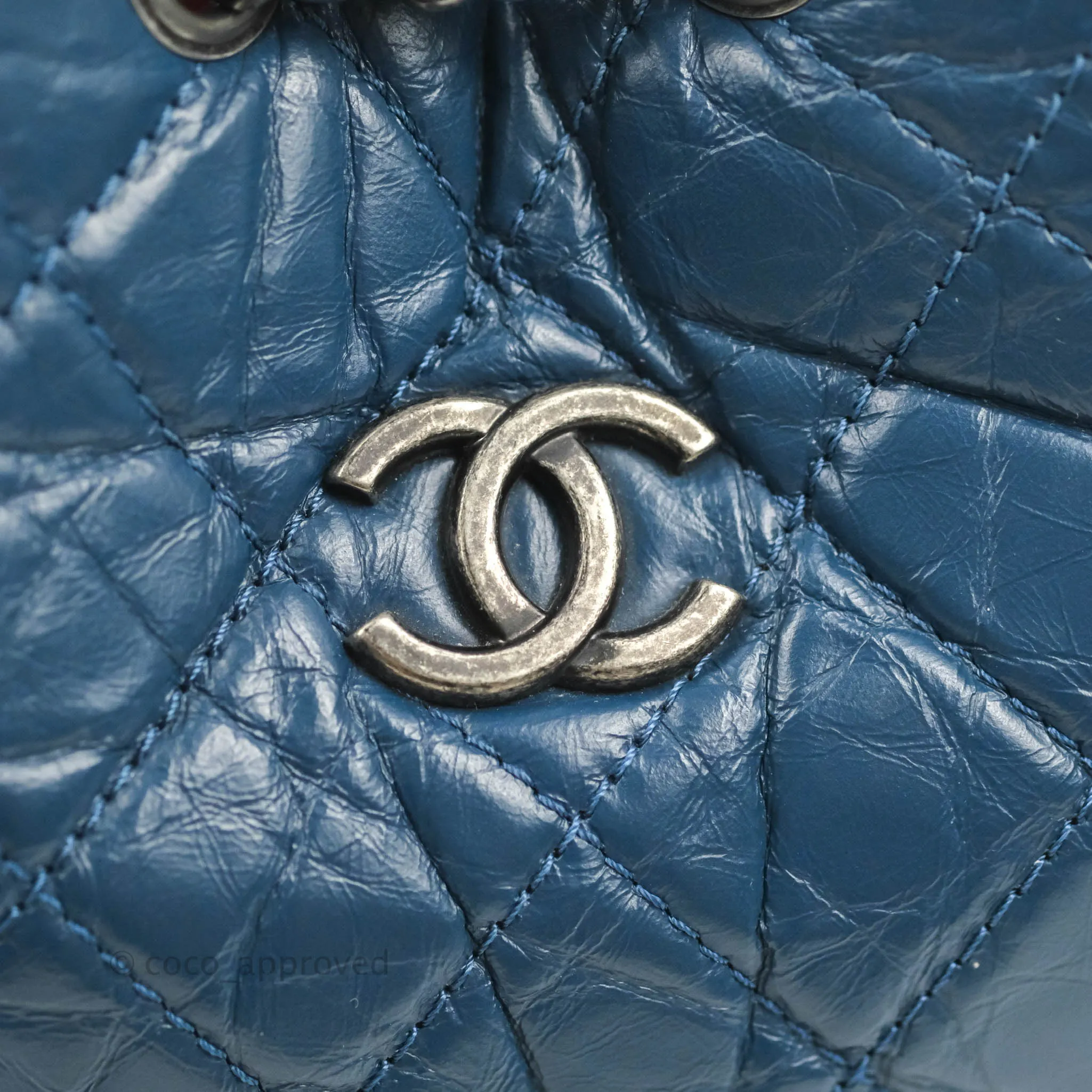 Chanel Small Gabrielle Backpack Navy Aged Calfskin
