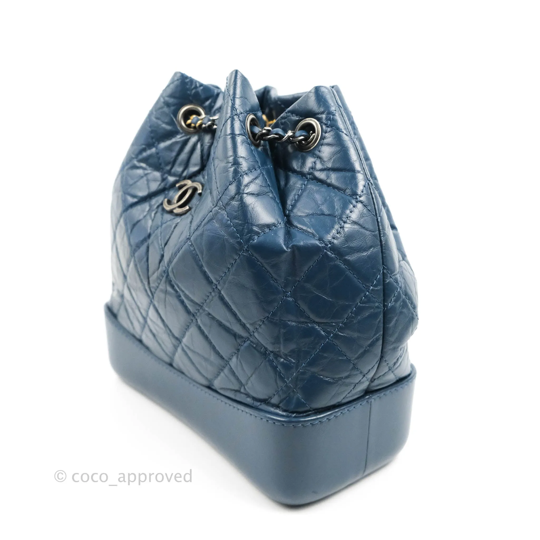 Chanel Small Gabrielle Backpack Navy Aged Calfskin