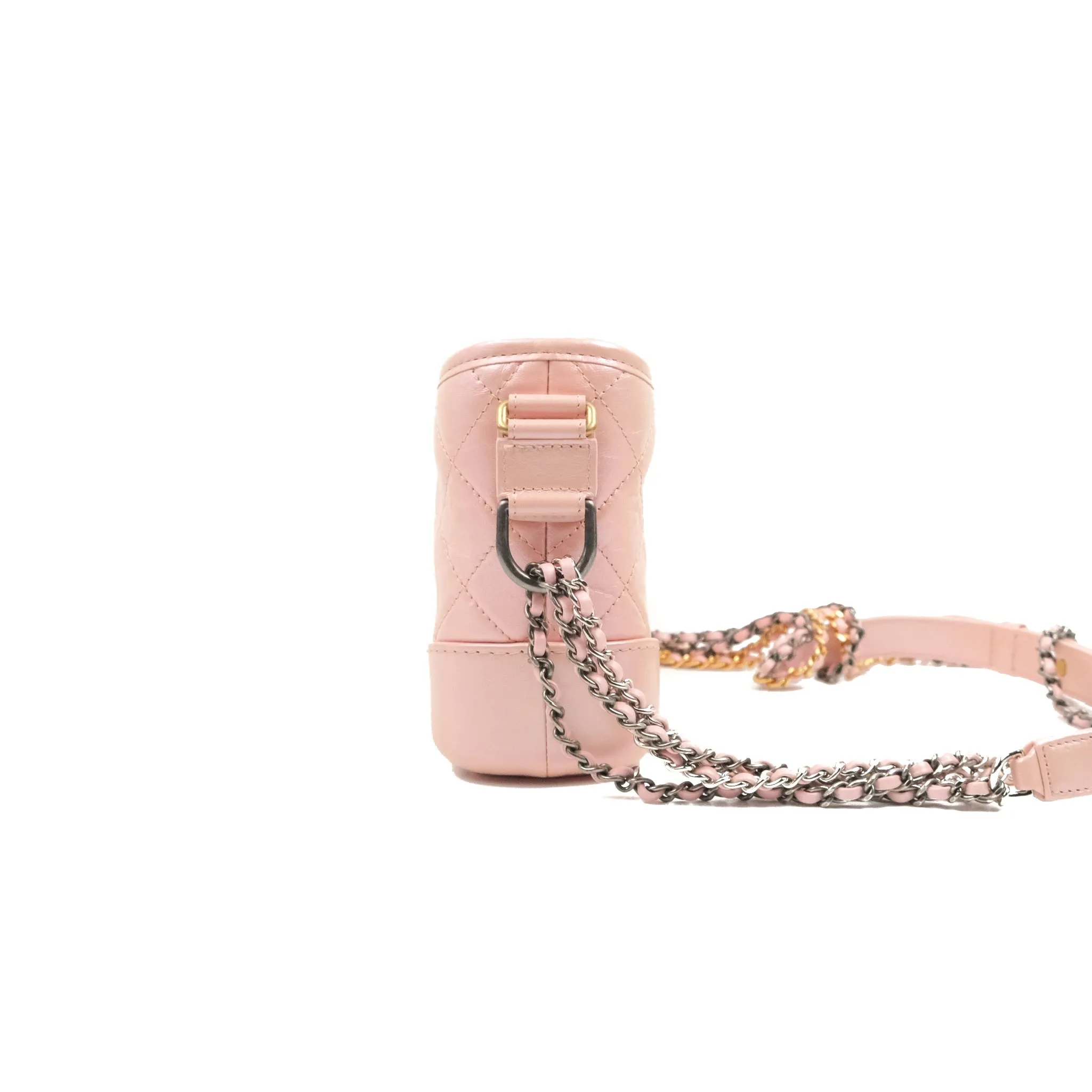 Chanel Small Gabrielle Hobo Iridescent Pink Aged Calfskin Mixed Hardware