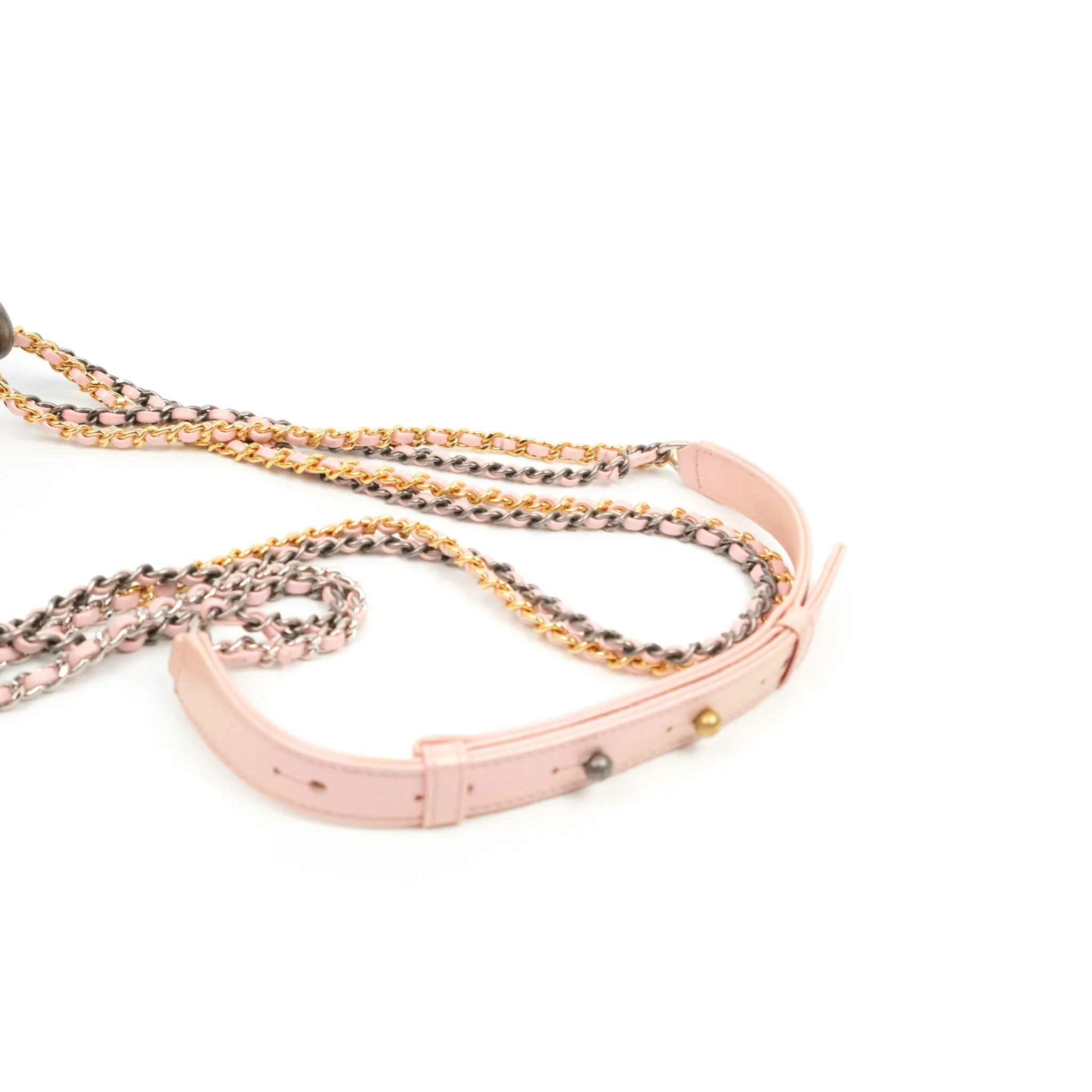 Chanel Small Gabrielle Hobo Iridescent Pink Aged Calfskin Mixed Hardware